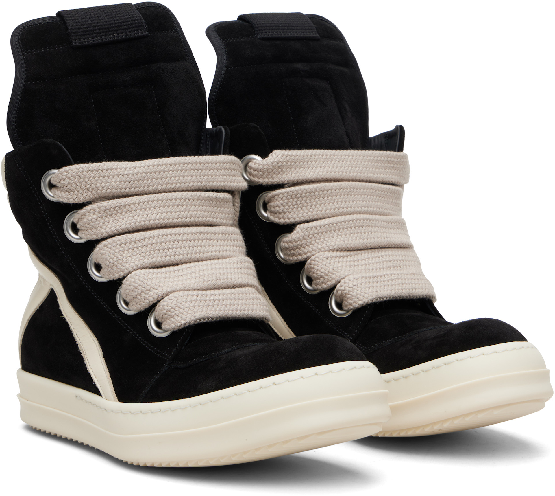 Rick Owens: ブラック Temple Jumbolace Geobasket スニーカー