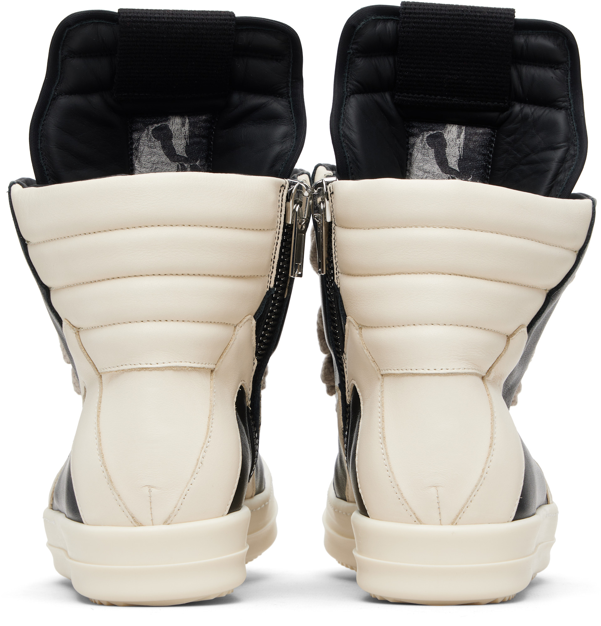 靴 Rick Owens Temple Jumbolace Geobasket 40 Rick Owens: Black Temple Jumbolace Geobasket Sneakers | SSENSE