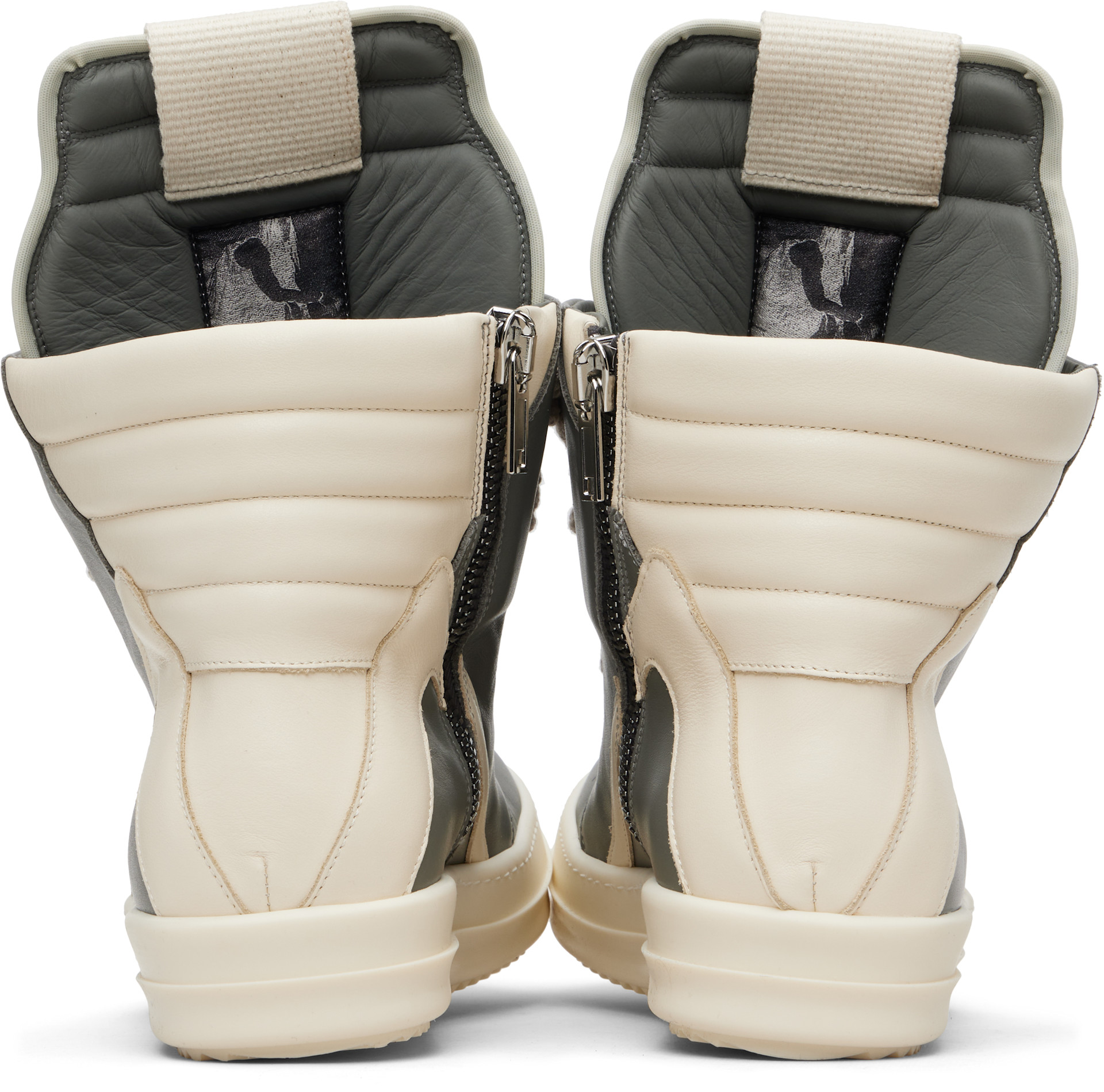 Rick Owens: Gray Temple Jumbolace Geobasket Sneakers | SSENSE