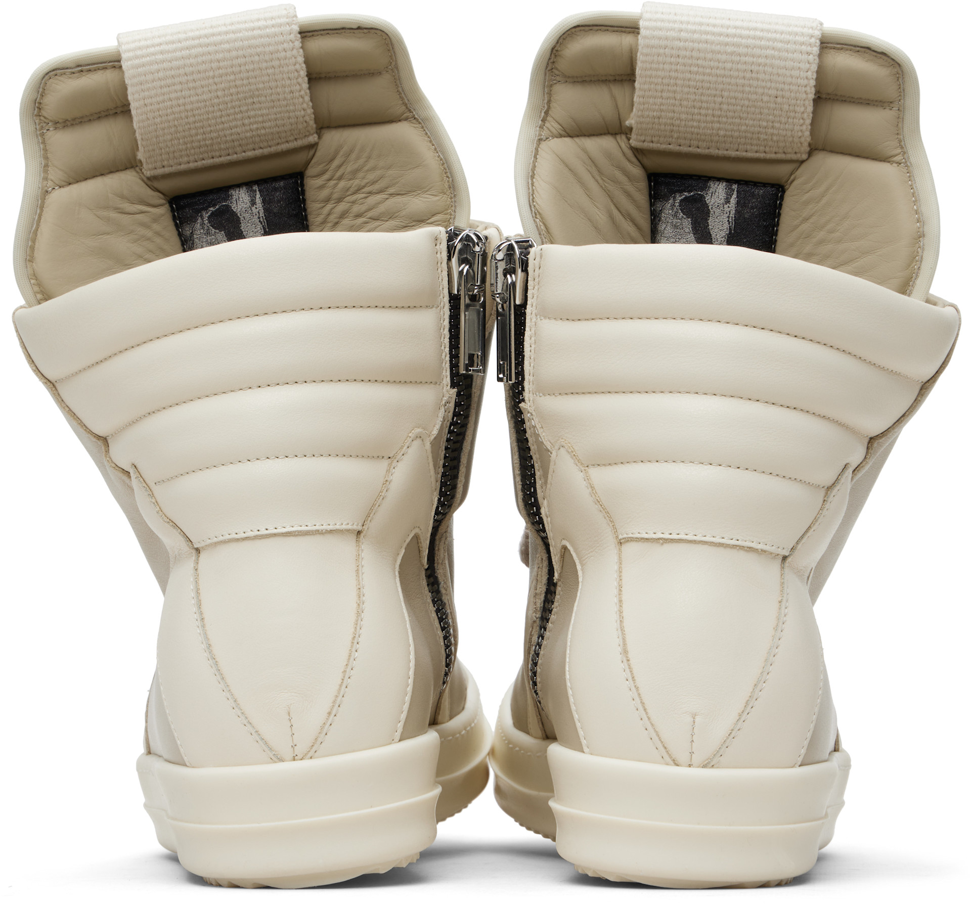 Rick Owens: オフホワイト Temple Jumbolace Geobasket スニーカー