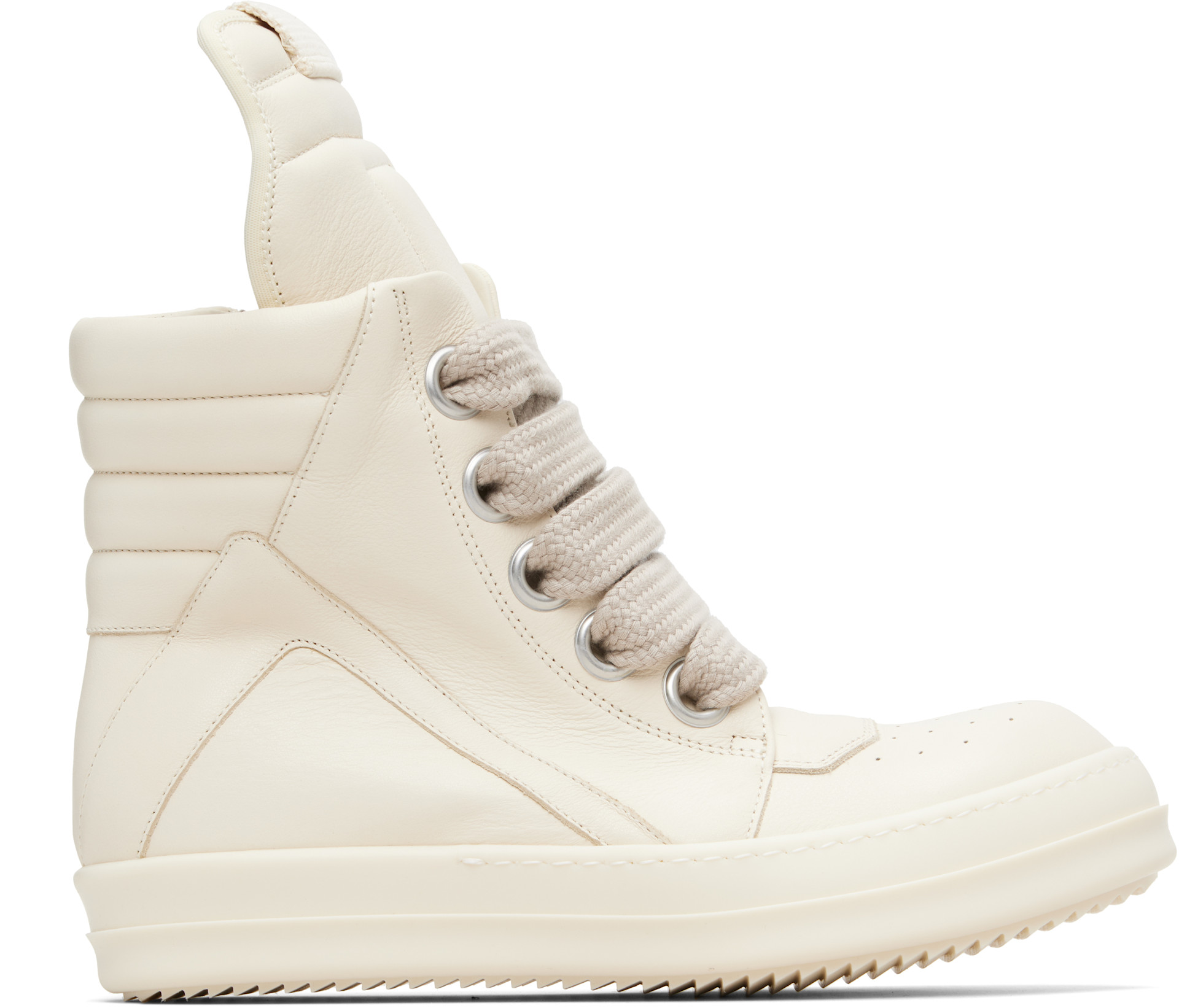 Rick Owens: オフホワイト Temple Jumbolace Geobasket スニーカー