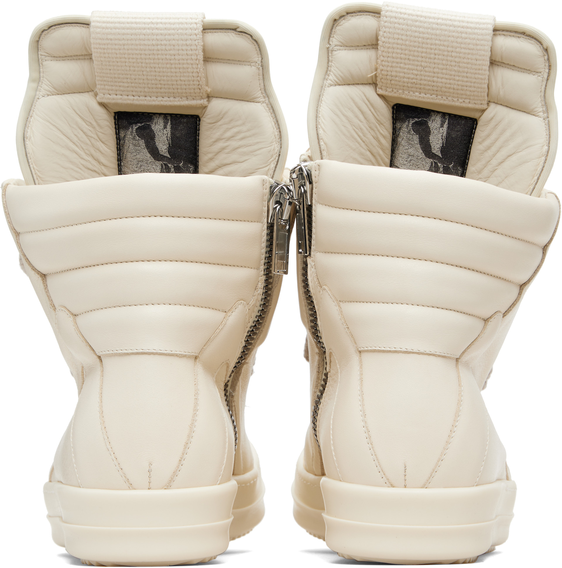 Rick Owens: Off-White Temple Jumbolace Geobasket Sneakers | SSENSE
