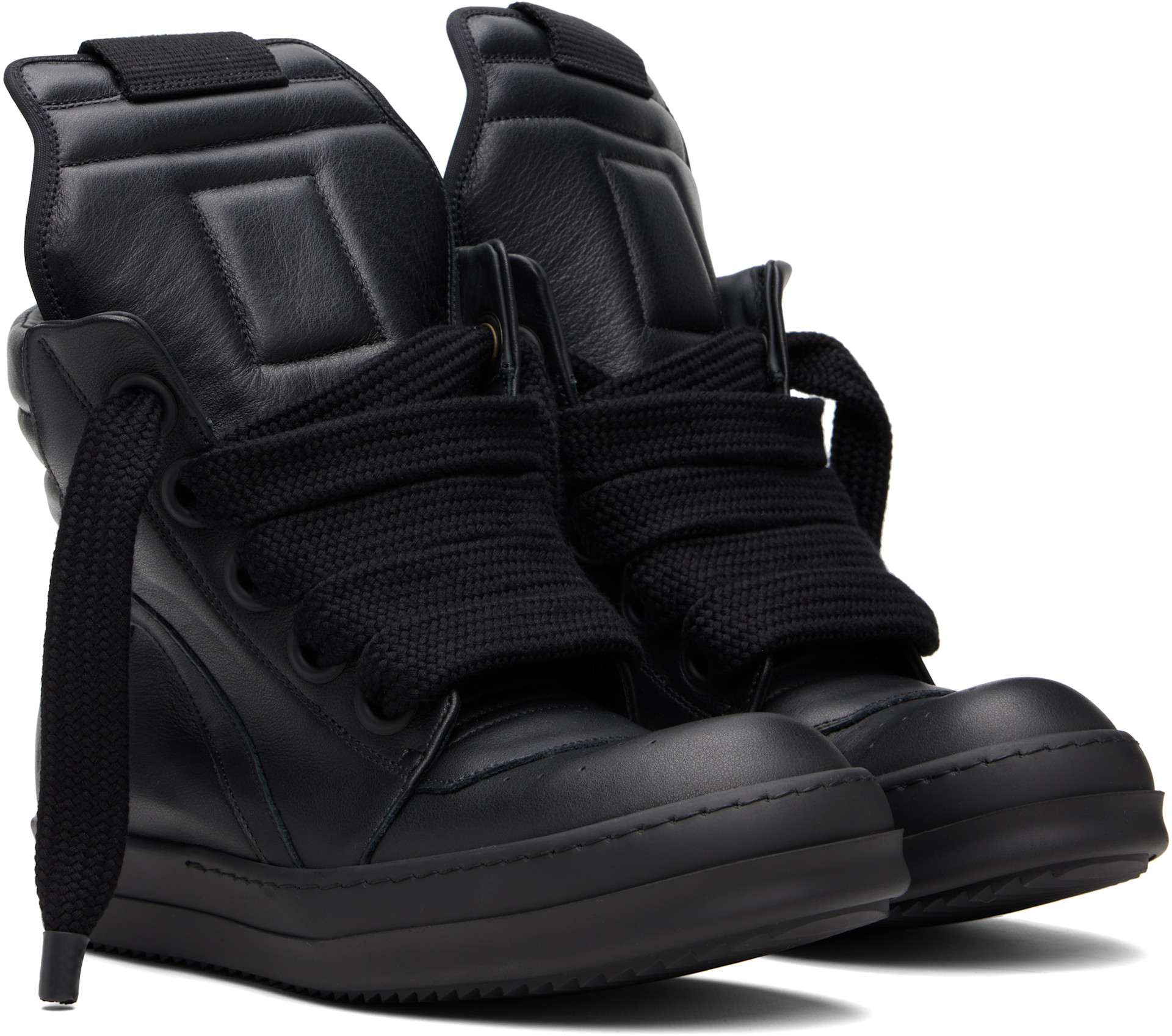 Rick Owens: Black Temple Geobasket Sneakers | SSENSE