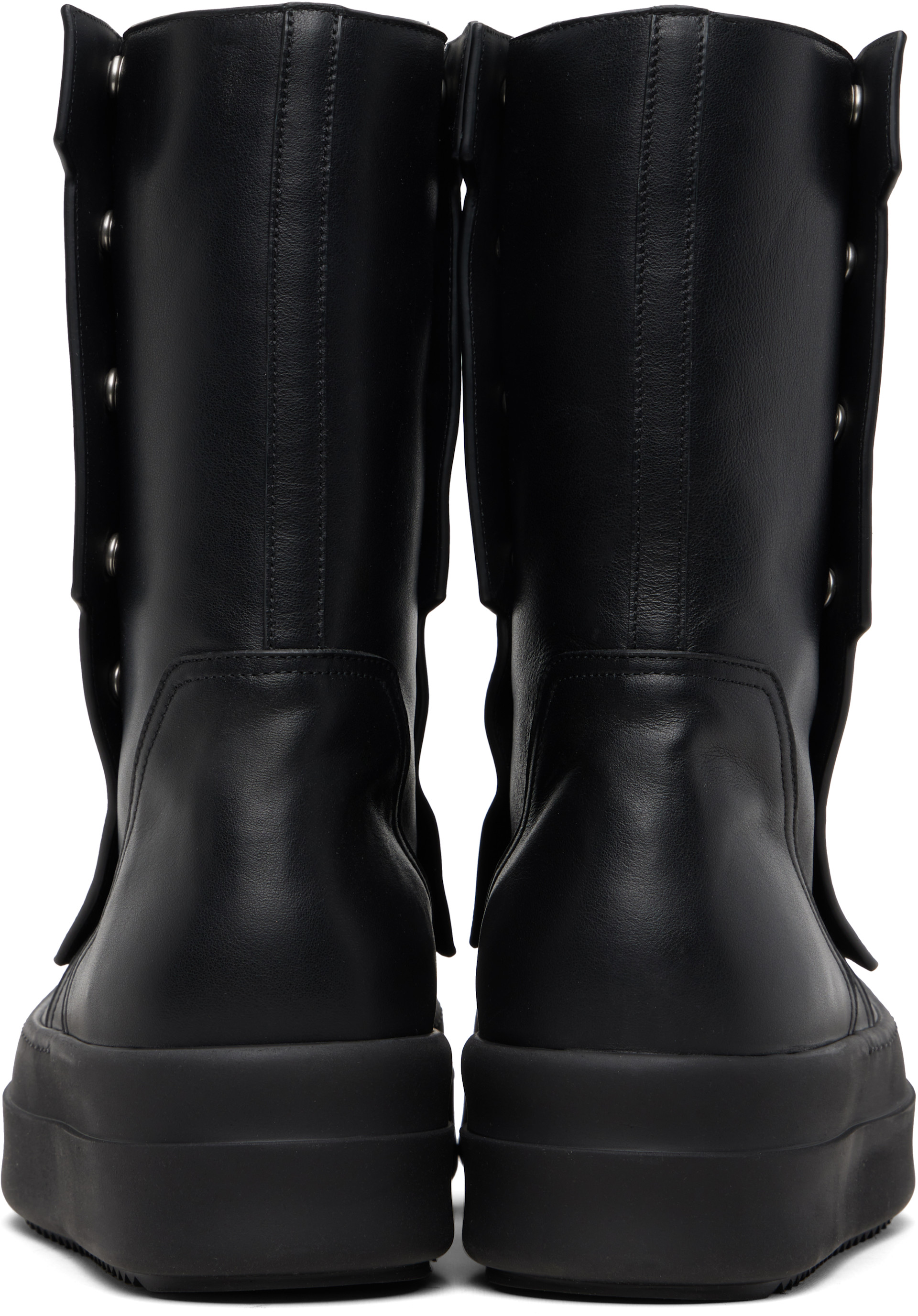 Rick Owens: ブラック Temple Moto Turbogeo ブーツ | SSENSE 日本