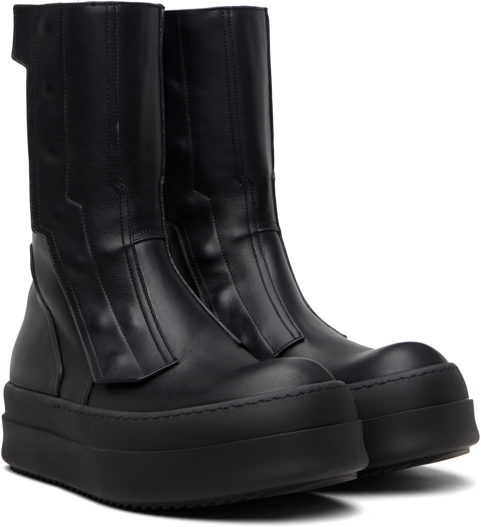 Rick Owens: ブラック Temple Moto Turbogeo ブーツ | SSENSE 日本