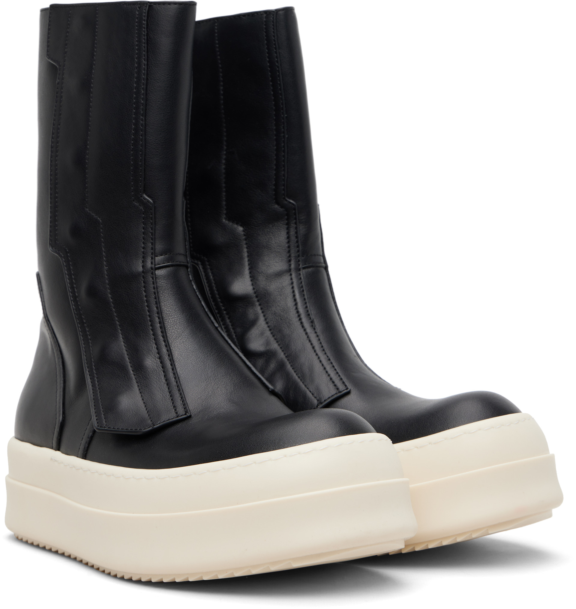 Rick Owens: Black Temple Moto Turbogeo Sneakers | SSENSE