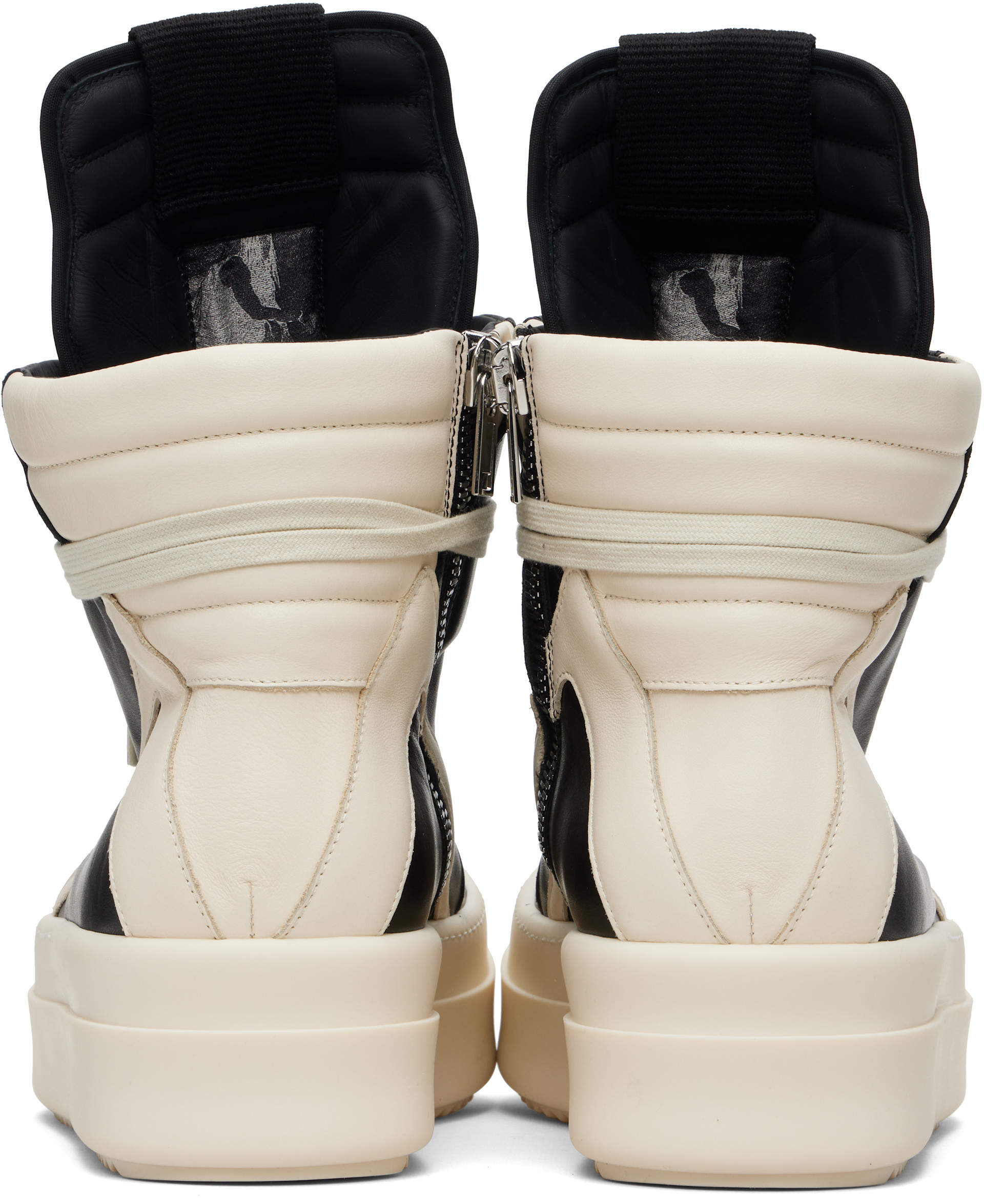 Rick Owens: Black Temple Mega Bumper Geobasket Sneakers | SSENSE
