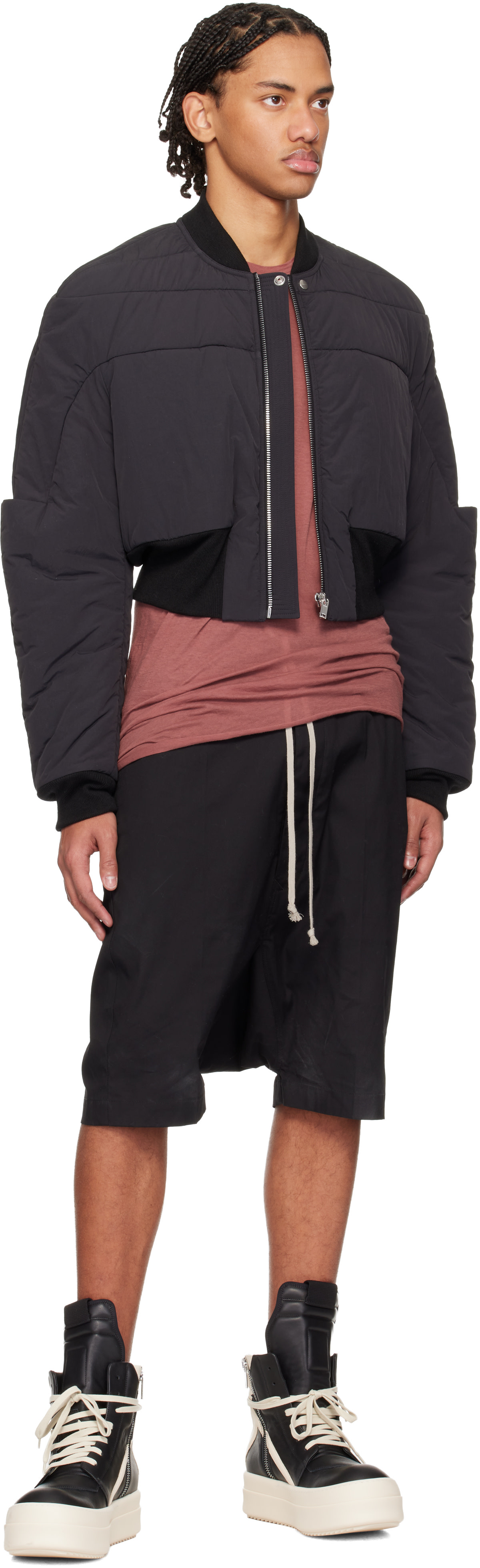Rick Owens: Black Temple Mega Bumper Geobasket Sneakers | SSENSE