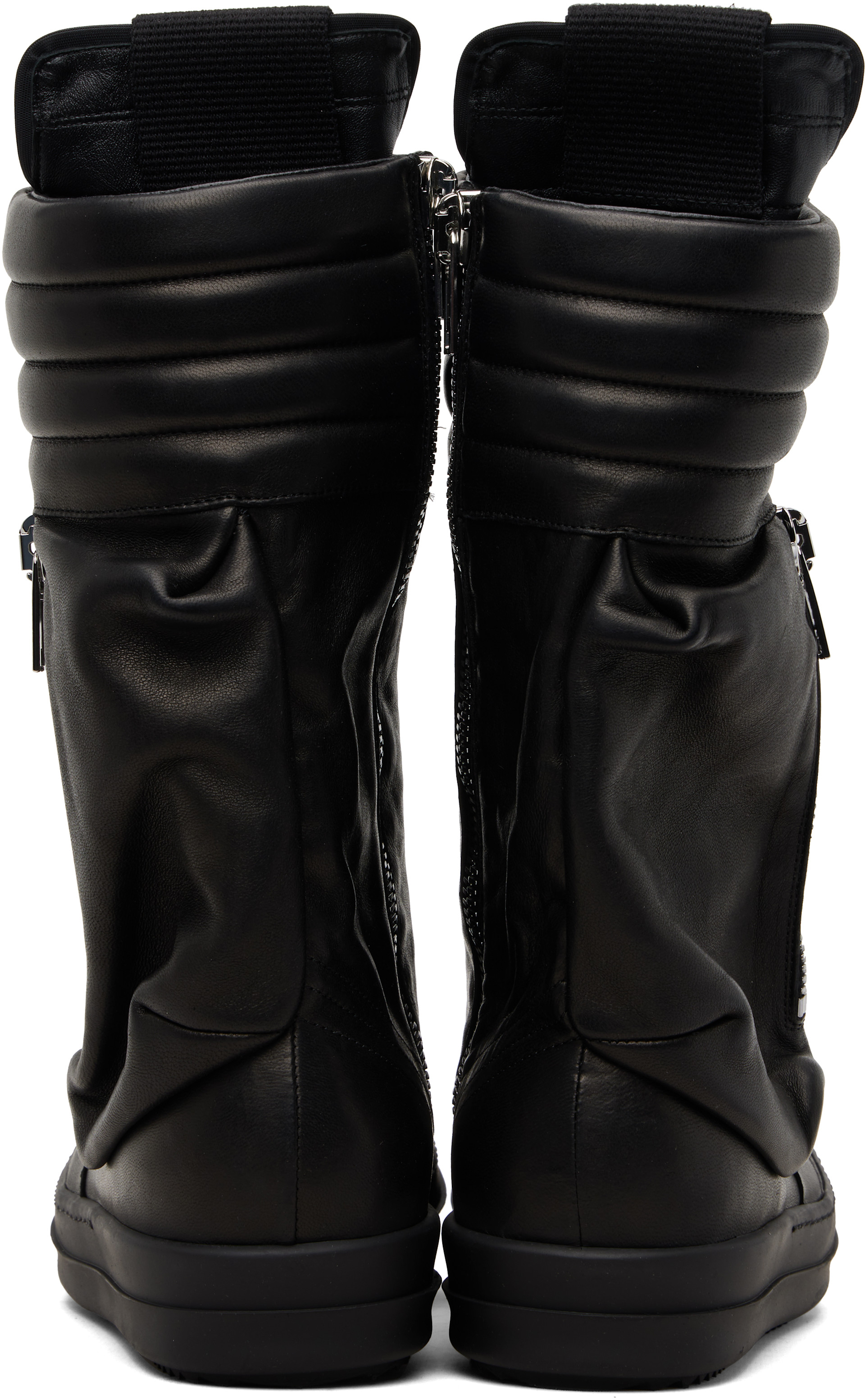 Rick Owens: Black Temple Cargo Geobasket Sneakers | SSENSE