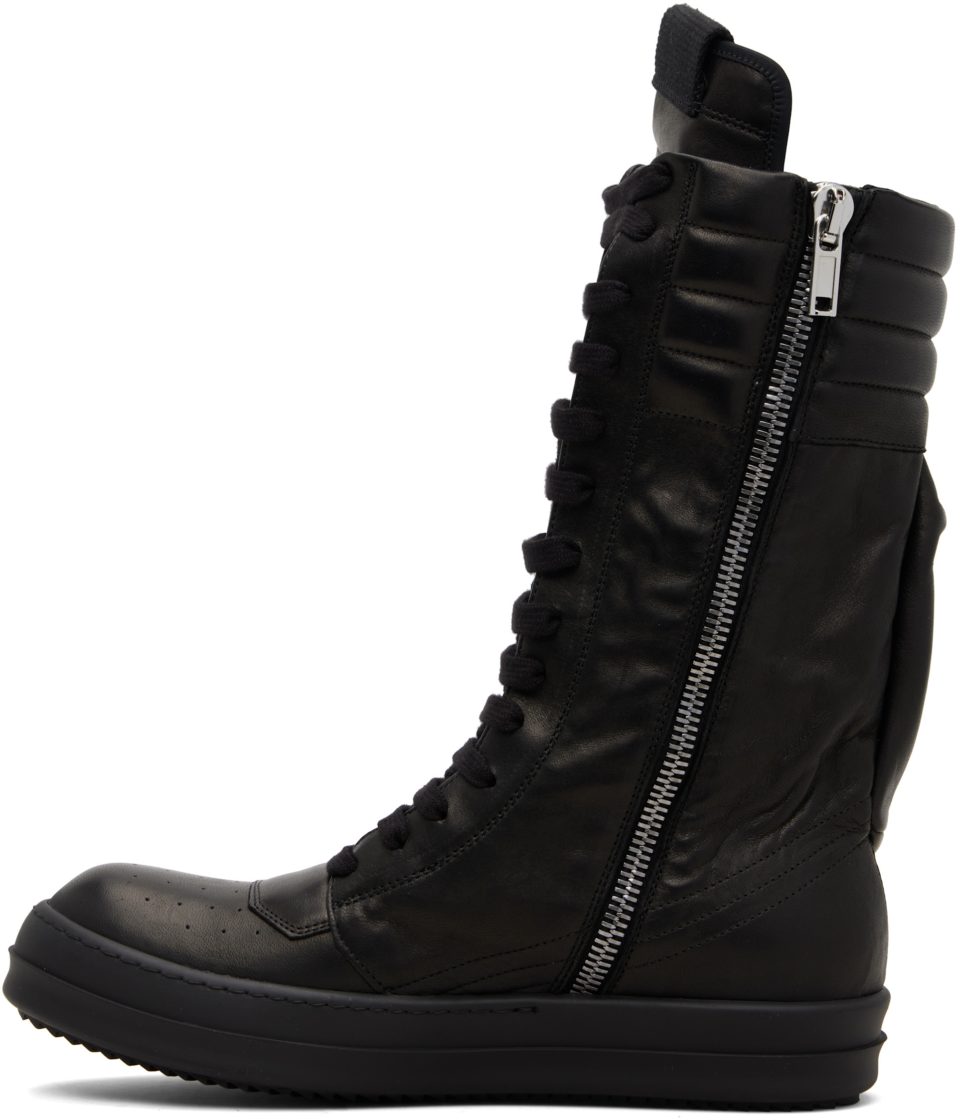 Rick Owens: Black Temple Cargo Geobasket Sneakers | SSENSE