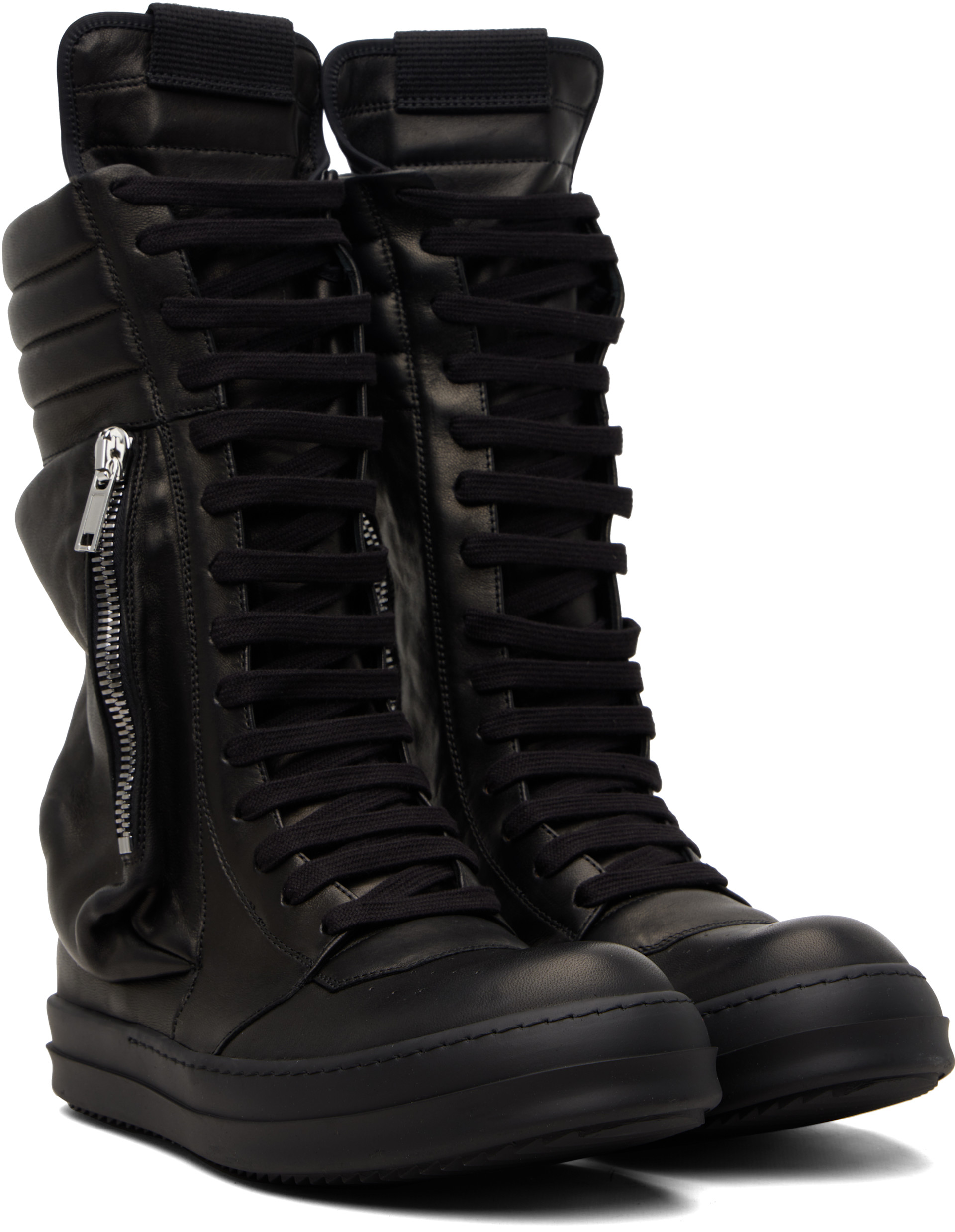 Rick Owens Cargo Basket ブラック 41 Rick Owens: Black Temple Cargo Geobasket Sneakers | SSENSE