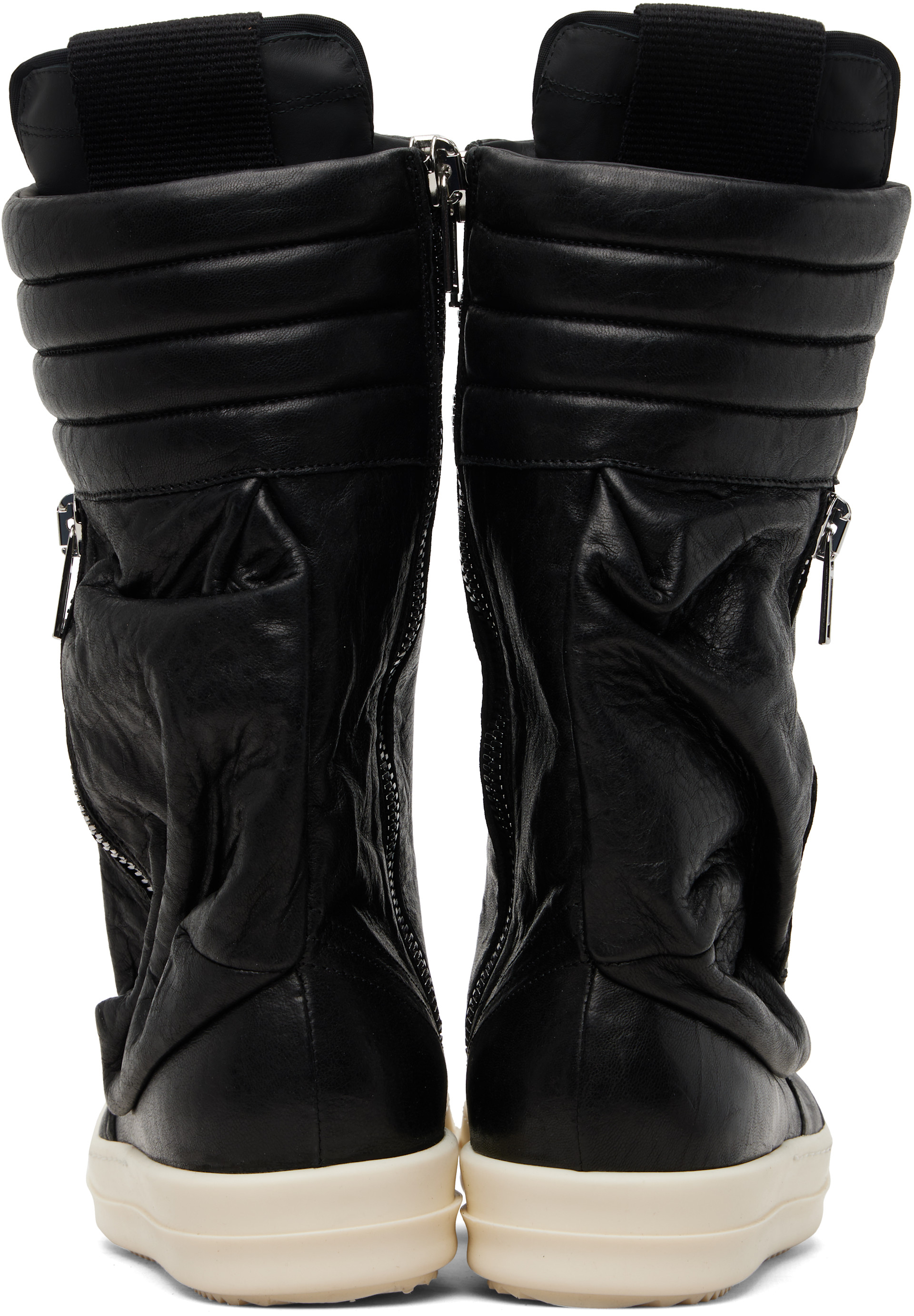 Rick Owens: Black Temple Cargo Geobasket Sneakers | SSENSE