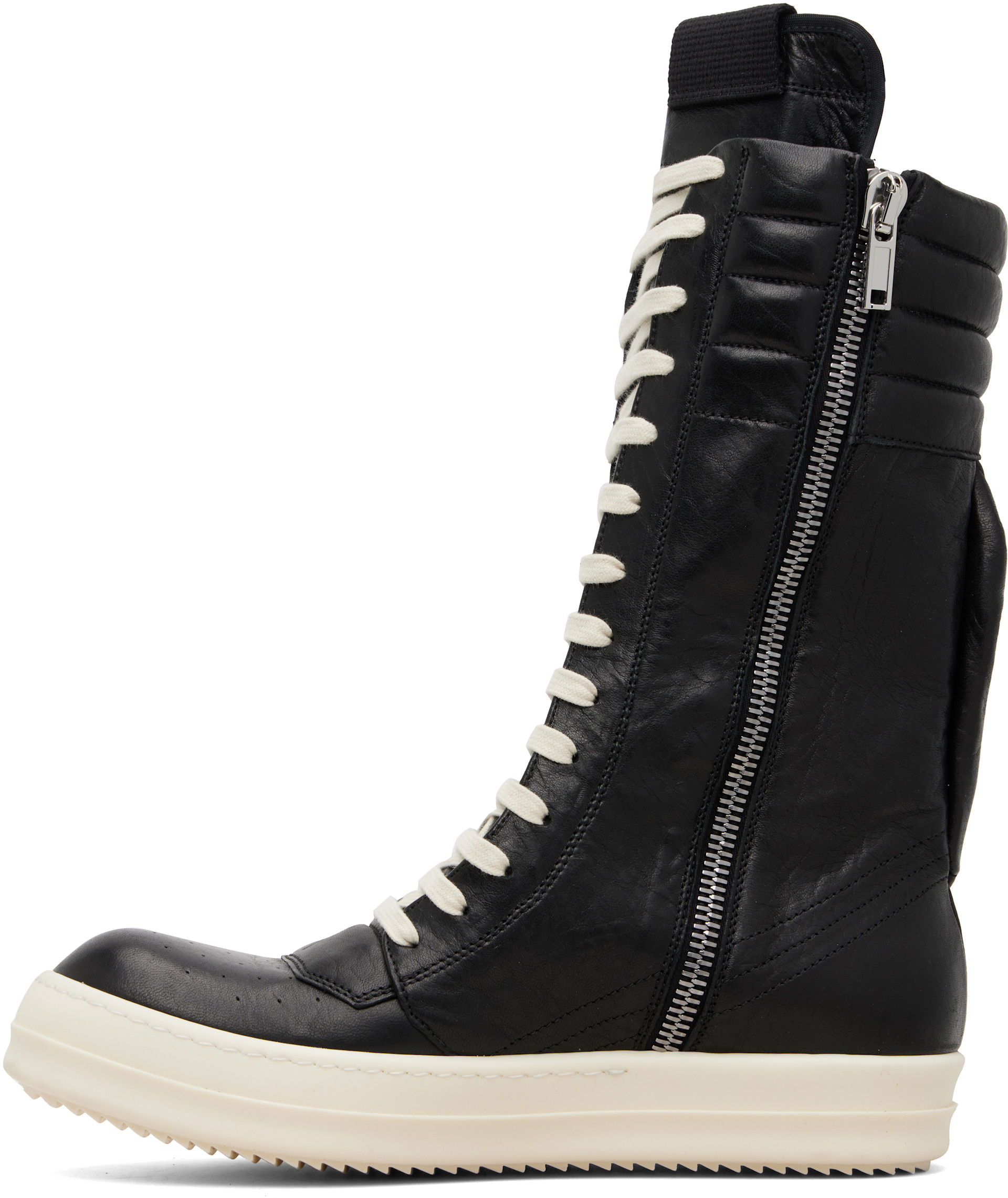 Rick Owens: Black Temple Cargo Geobasket Sneakers | SSENSE