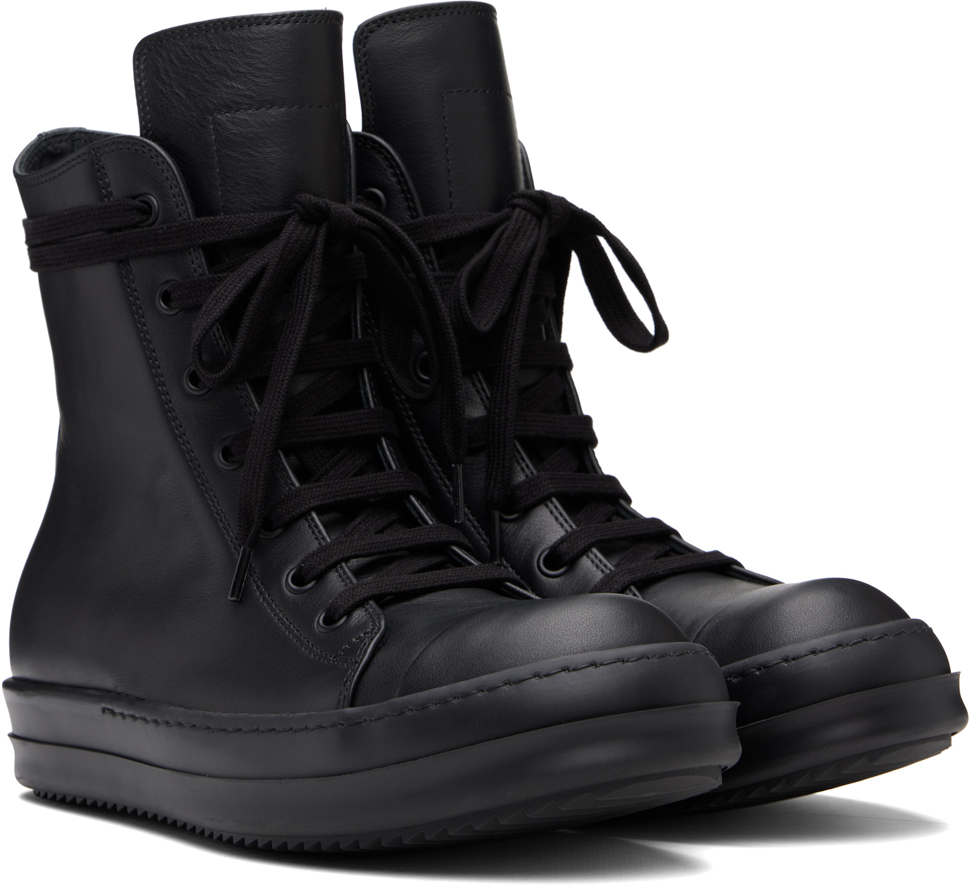 Rick Owens: Black Temple Sneakers | SSENSE