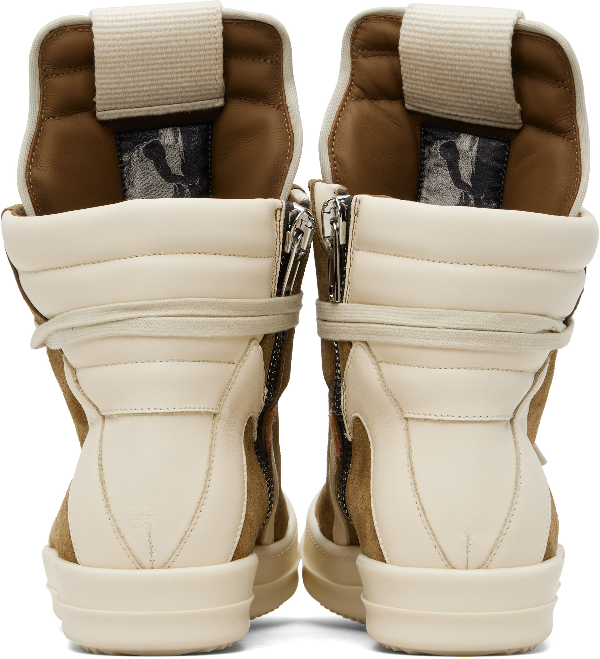 Rick Owens: ベージュ Geobasket スニーカー | SSENSE 日本