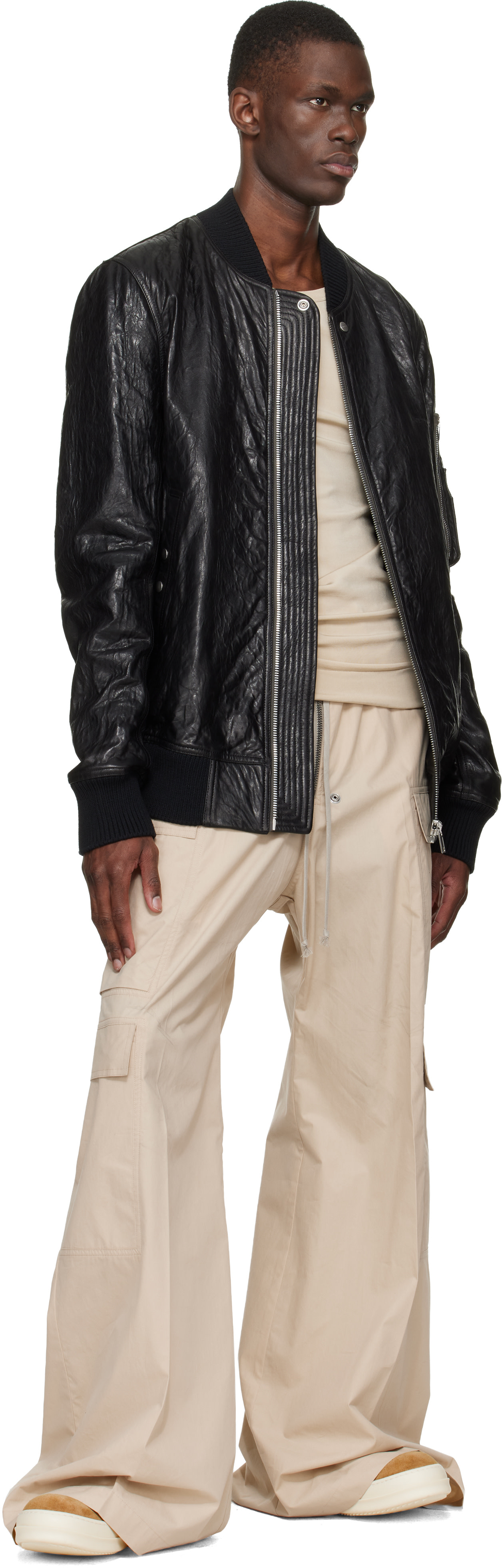 Rick Owens: ベージュ Geobasket スニーカー | SSENSE 日本
