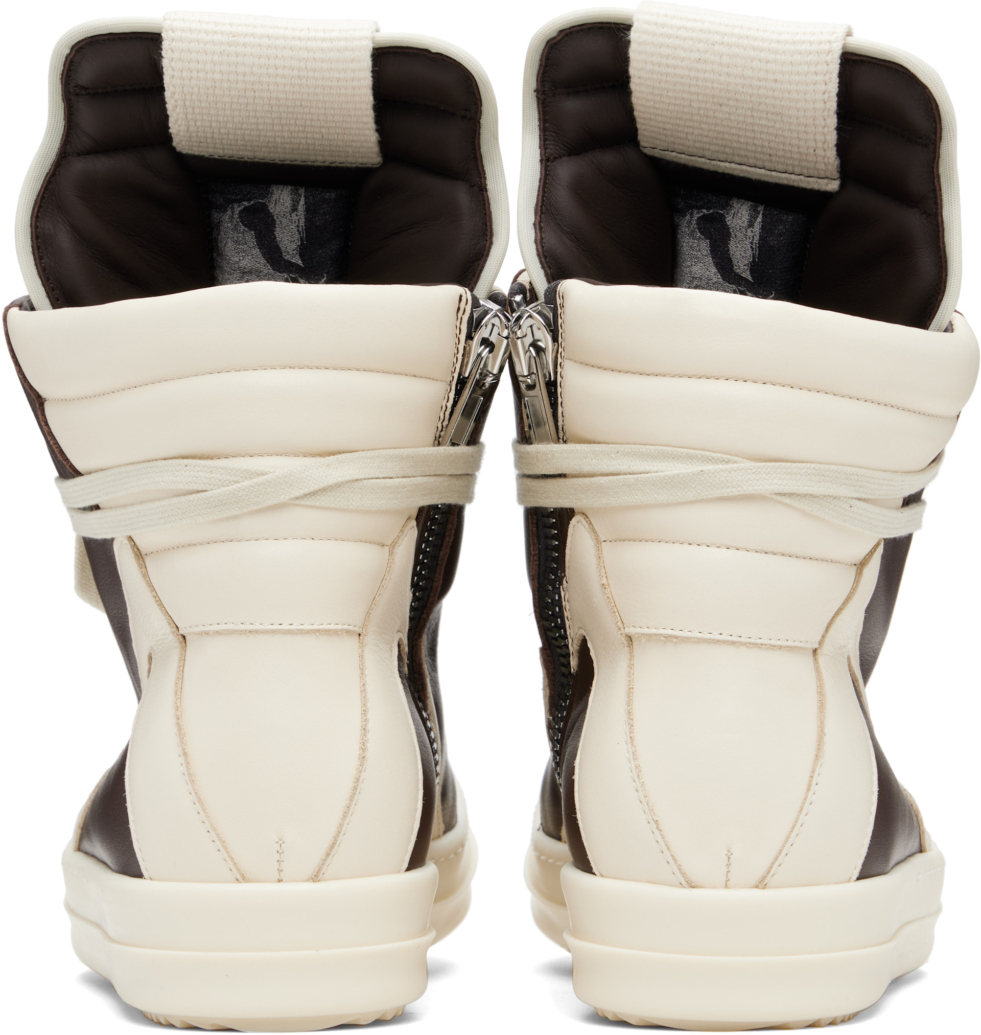 Rick Owens: Brown Temple Geobasket Sneakers | SSENSE