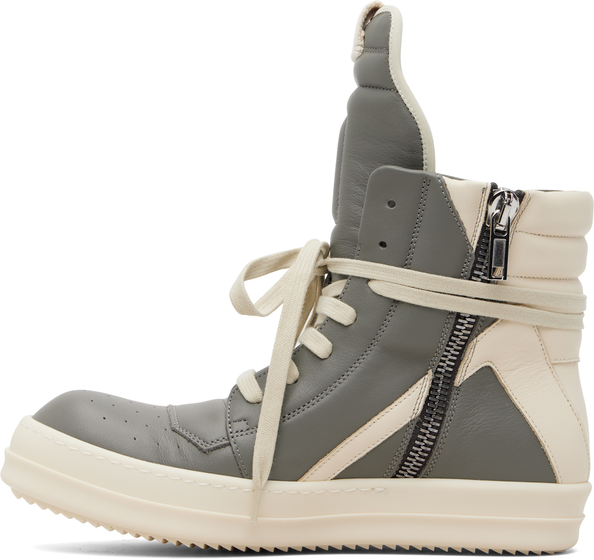 Rick Owens: Gray Temple Geobasket Sneakers | SSENSE