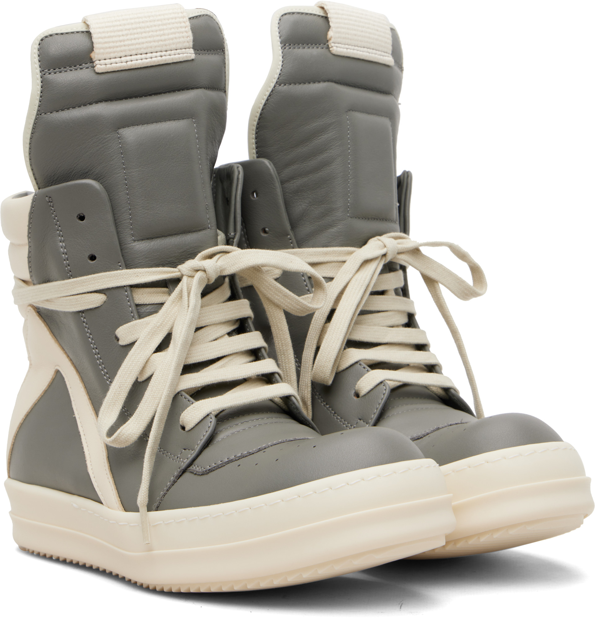 Rick Owens: グレー Temple Geobasket スニーカー | SSENSE 日本