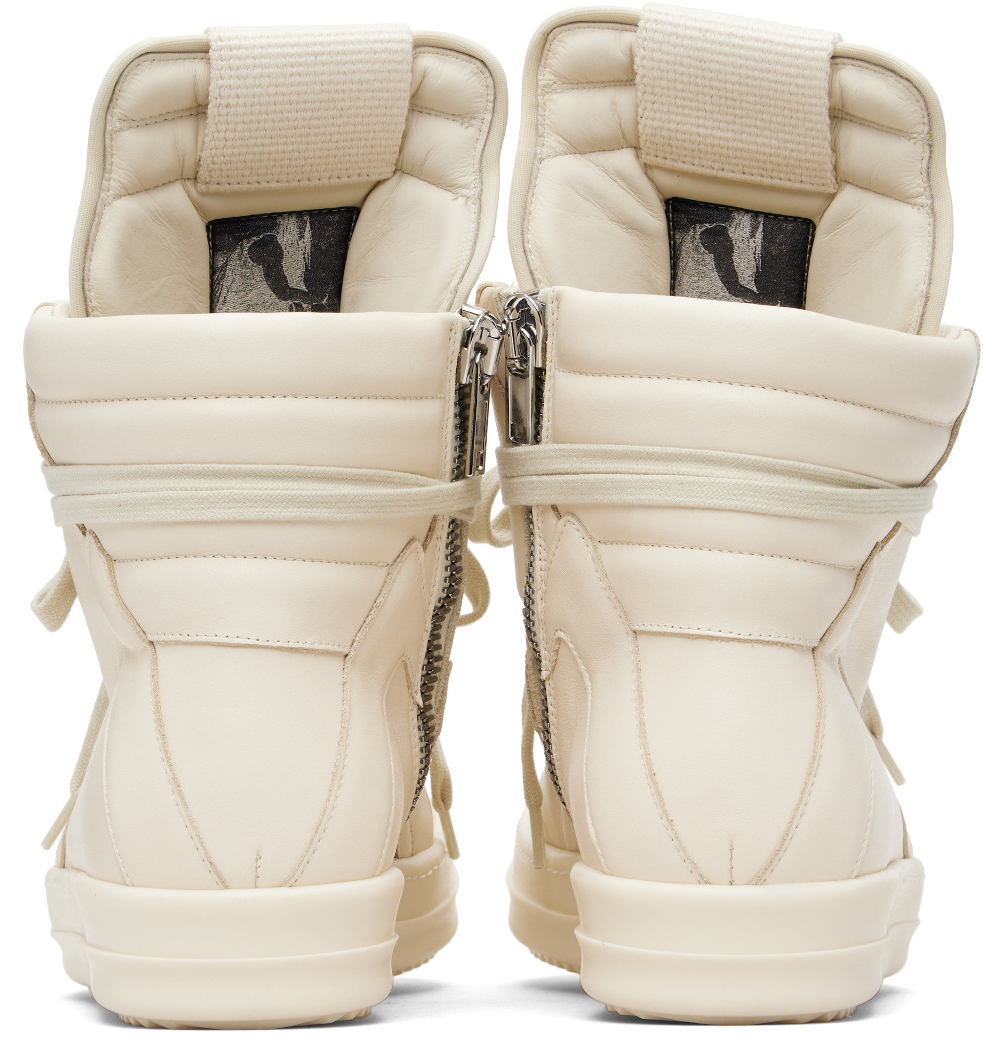 Rick Owens: オフホワイト Temple Geobasket スニーカー | SSENSE 日本