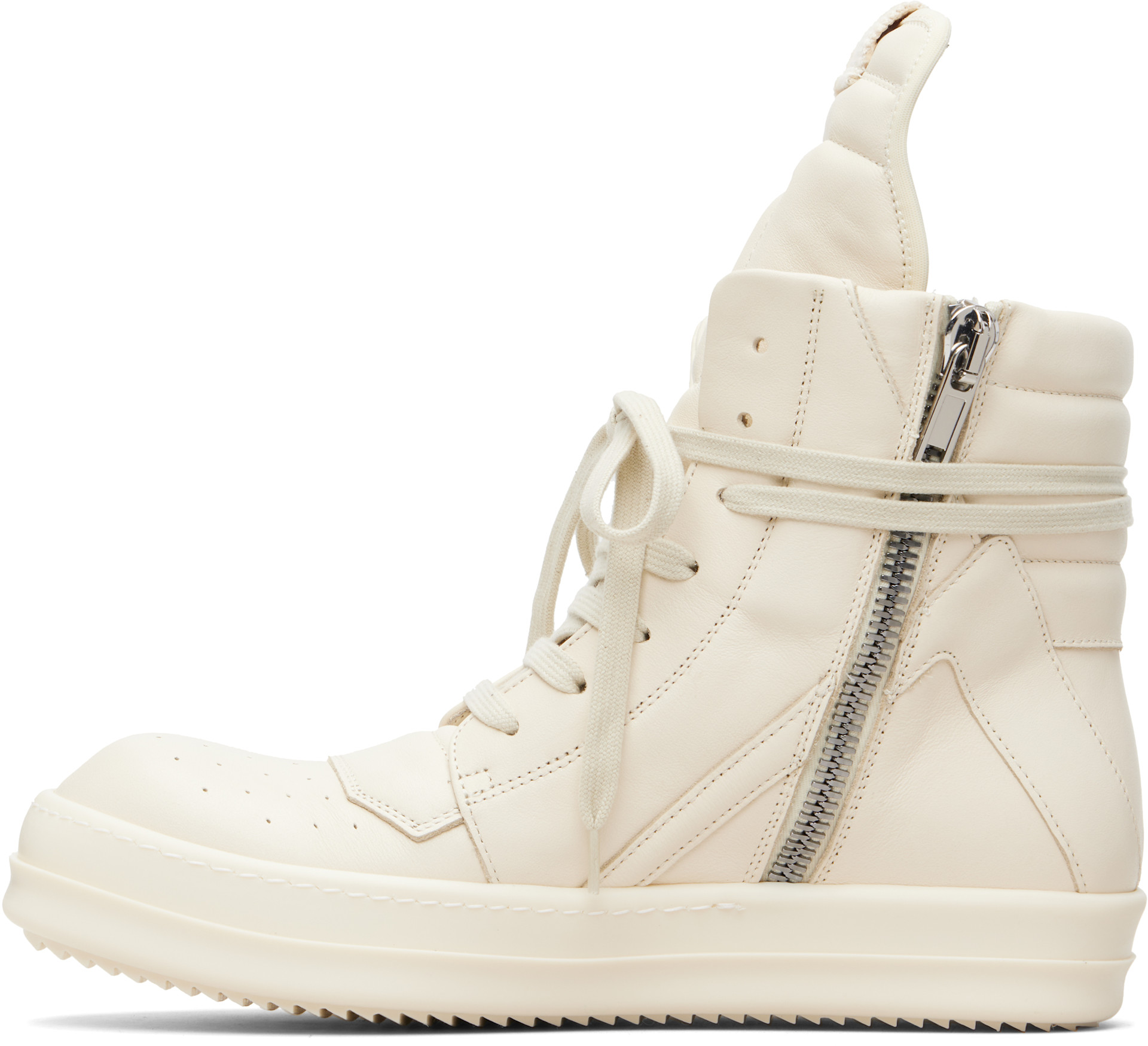 Rick Owens: Off-White Temple Geobasket Sneakers | SSENSE