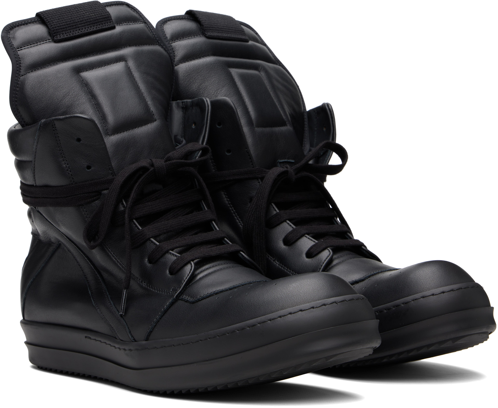 Rick Owens: ブラック Temple Geobasket スニーカー | SSENSE 日本
