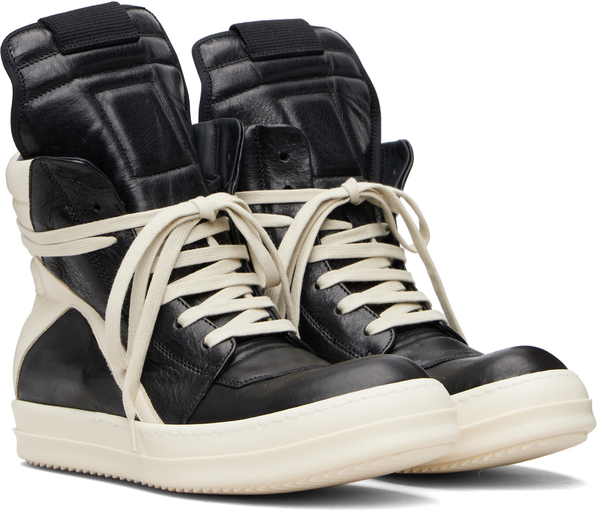 Rick Owens: Black Temple Geobasket Sneakers | SSENSE