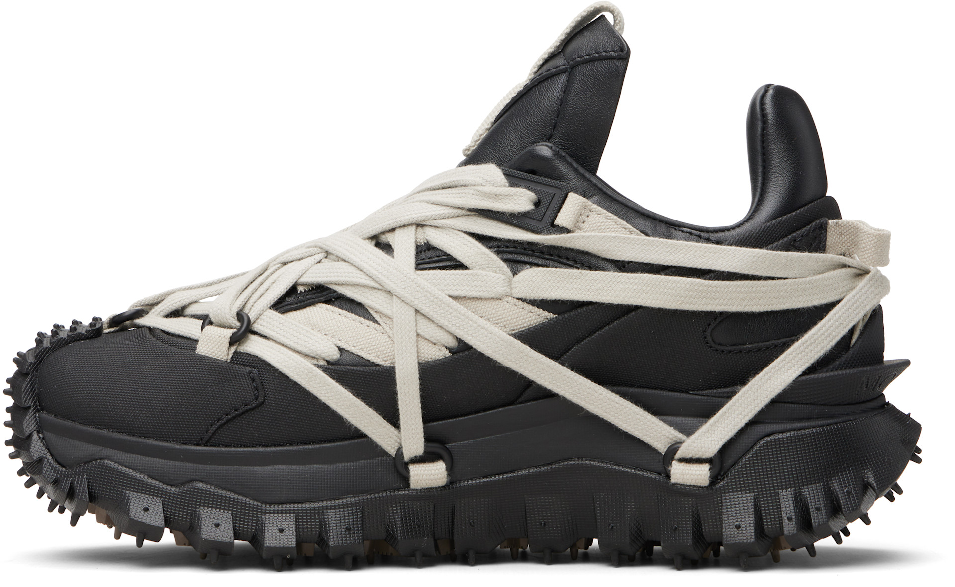 Rick Owens: Moncler + Rick Owens Black Trailgrip Megalace Sneakers