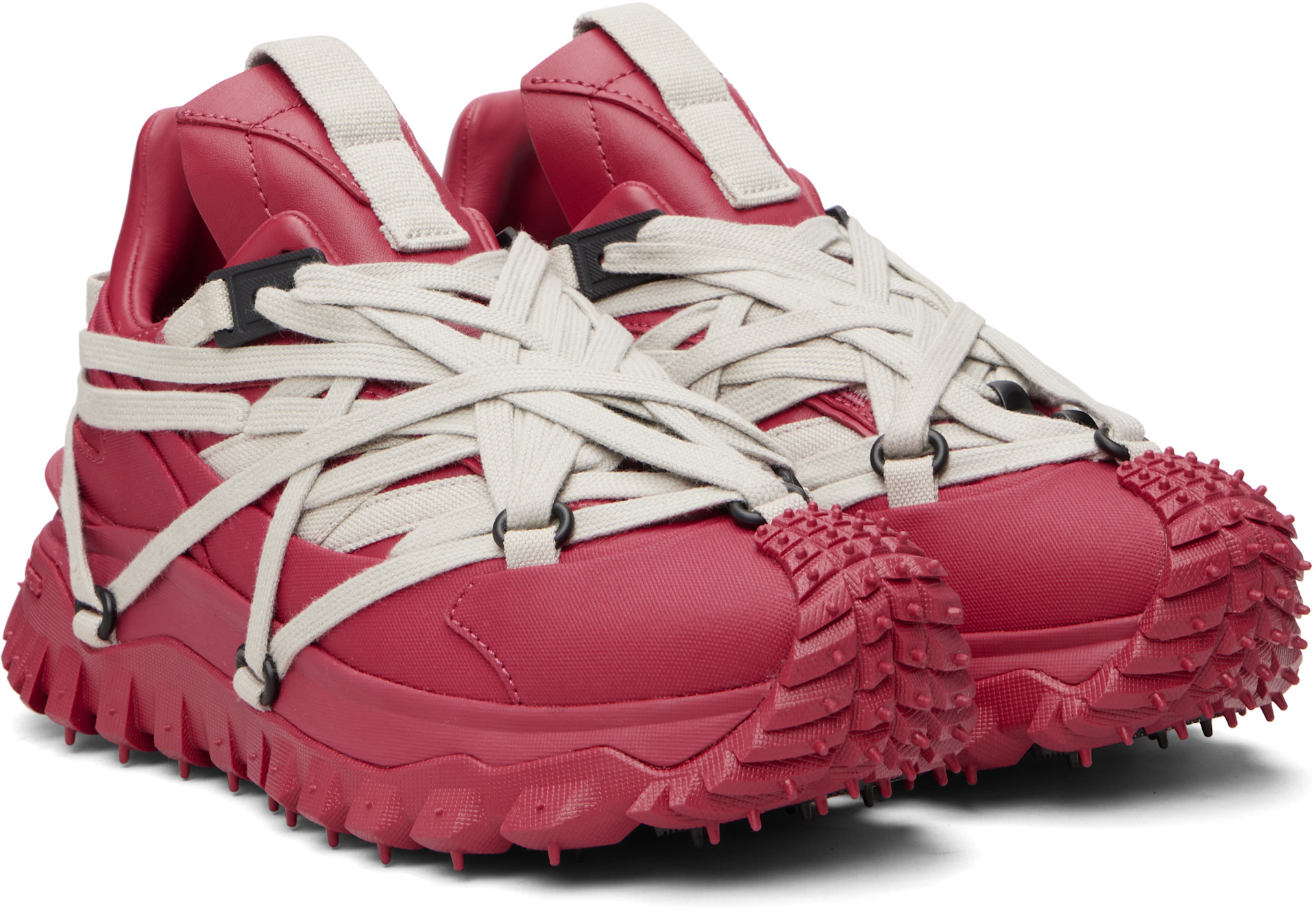 Rick Owens: Moncler + Rick Owens Red Trailgrip Megalace Sneakers