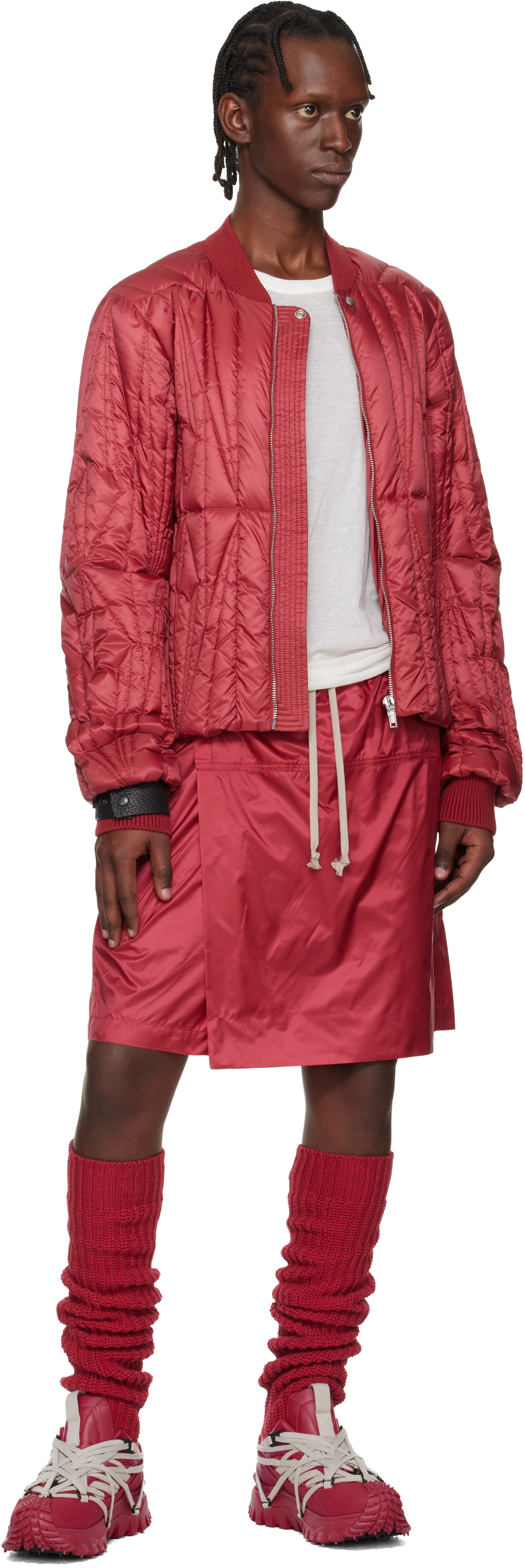 Rick Owens: Moncler + Rick Owens Red Trailgrip Megalace Sneakers