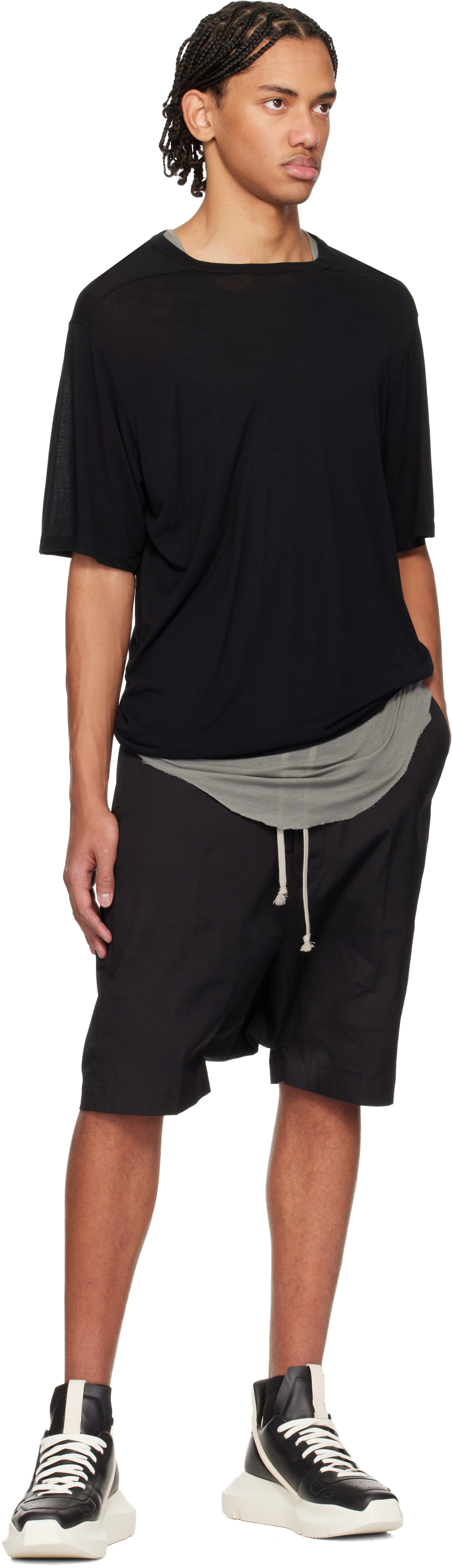Rick Owens - Baskets de course Geth noires - Temple