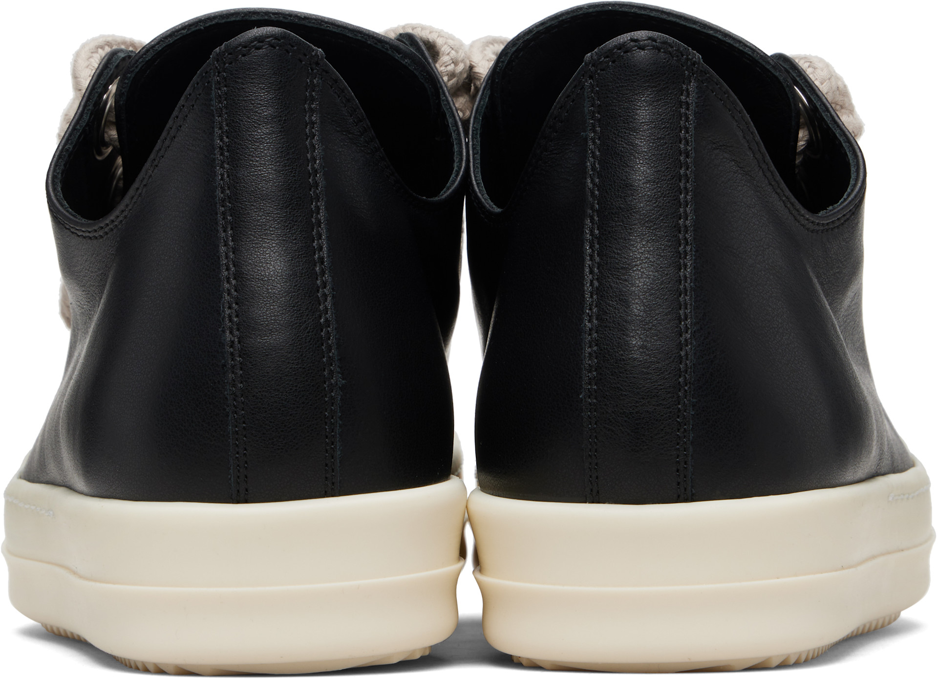 Rick Owens: Black Temple Jumbolace Low Sneaks Sneakers | SSENSE