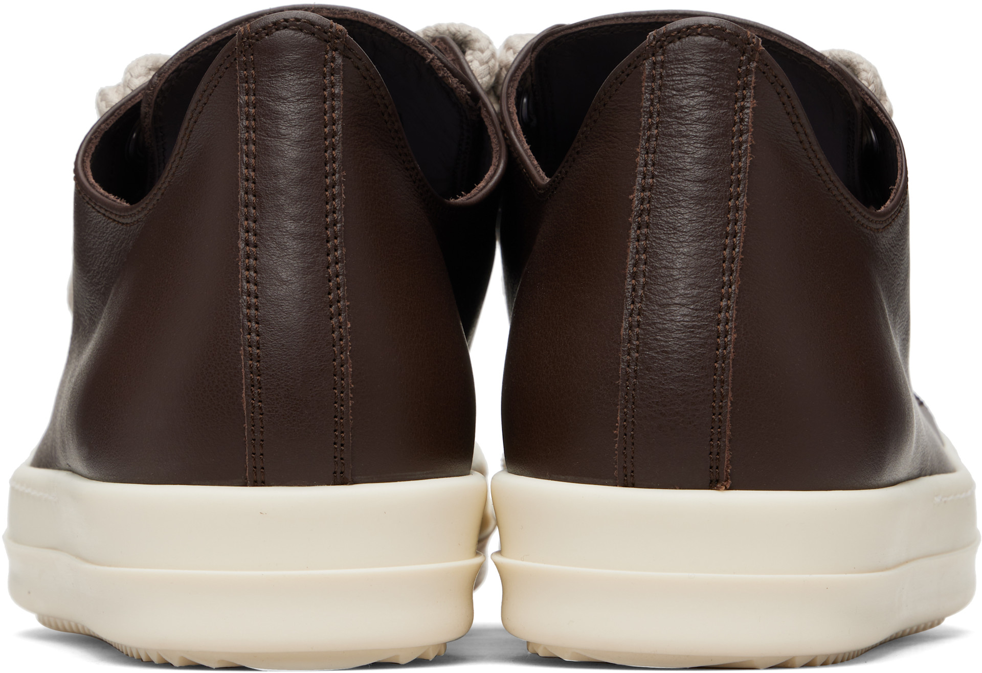 Rick Owens: Brown Temple Jumbolace Low Sneakers | SSENSE
