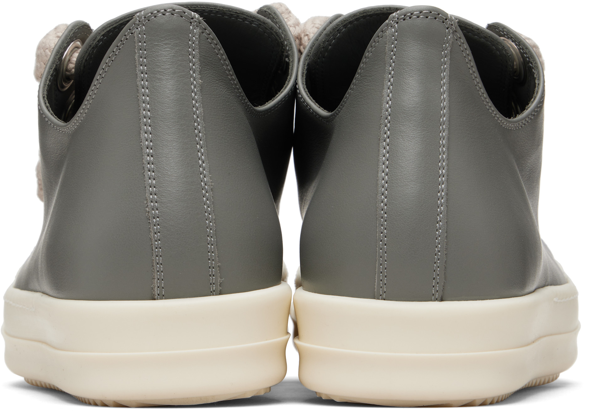 Rick Owens: Gray Temple Jumbolace Low Sneakers | SSENSE