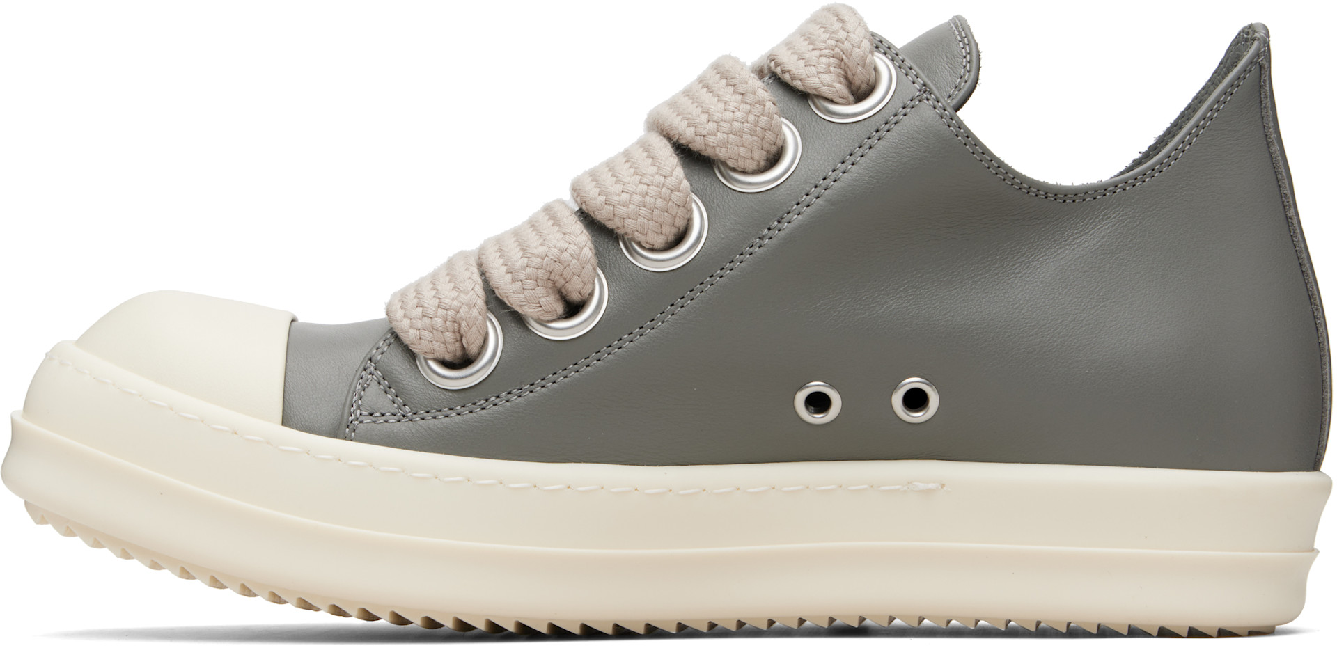 Rick Owens: Gray Temple Jumbolace Low Sneakers | SSENSE