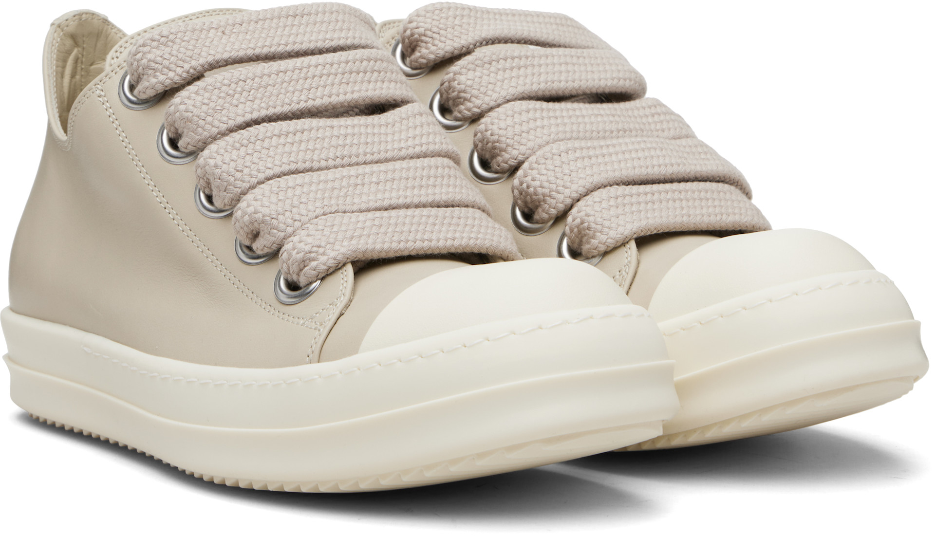 Rick Owens: Off-White Temple Jumbolace Low Sneaks Sneakers | SSENSE