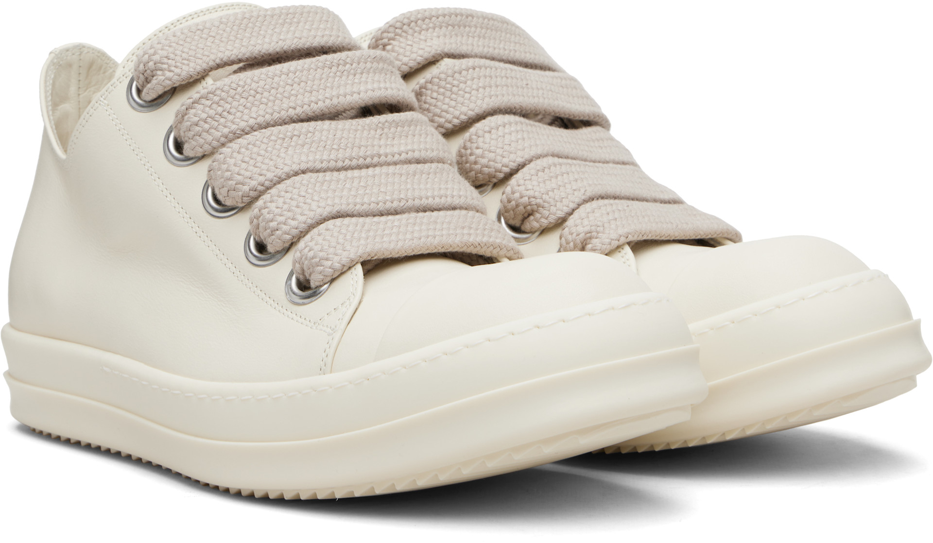 Rick Owens: オフホワイト Temple Jumbolace Low Sneaks スニーカー
