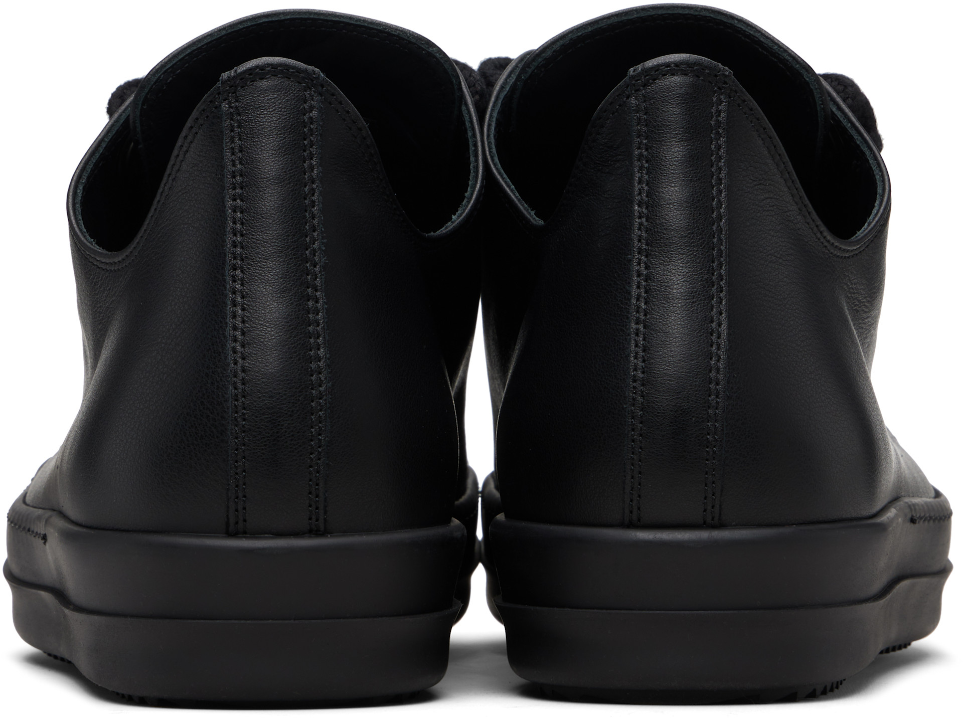 Rick Owens: Black Temple Jumbolace Low Sneaks Sneakers | SSENSE