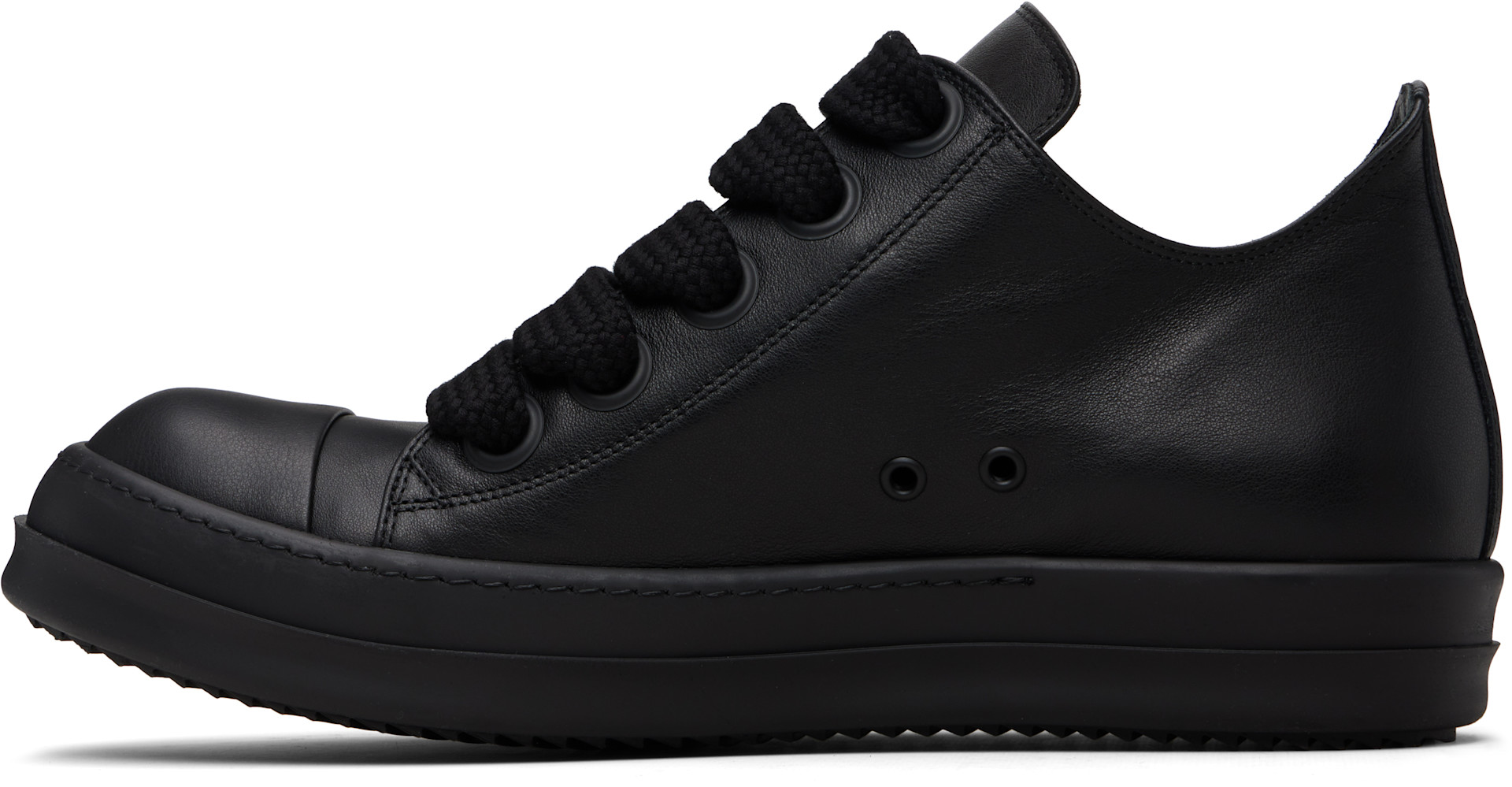 トップス Rick Owens Rick Owens: Black Temple Jumbolace Low Sneaks Sneakers | SSENSE