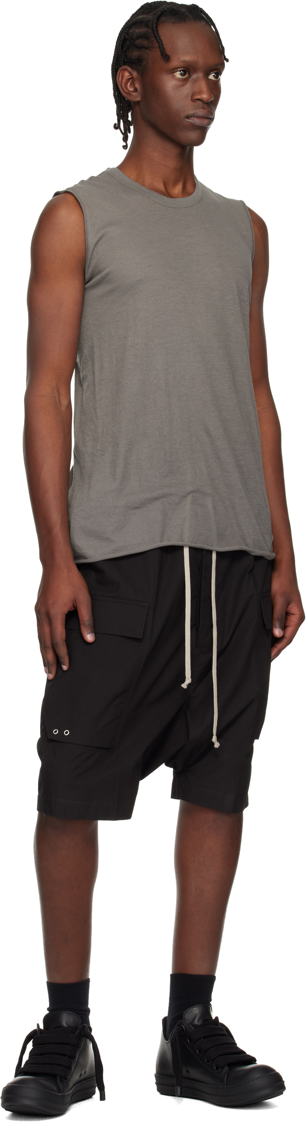 Rick Owens: Black Temple Jumbolace Low Sneaks Sneakers | SSENSE