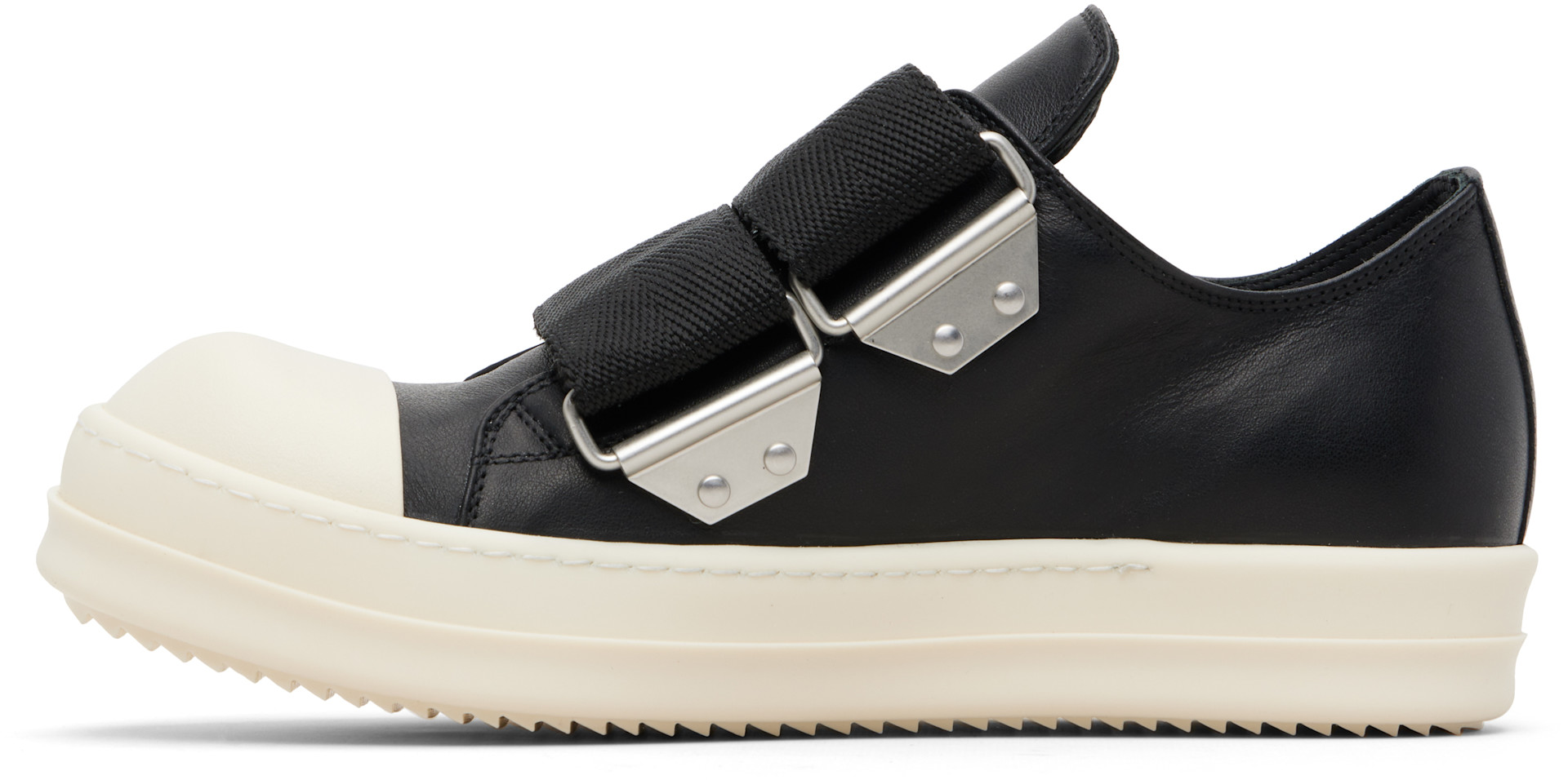 Rick Owens - 블랙 템플 스트랩 로우탑 스니커즈