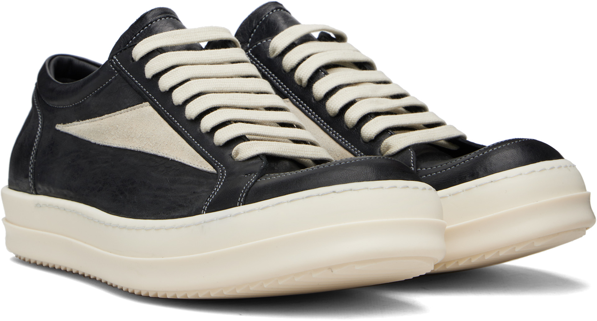Rick Owens - Baskets rétro noires - Temple