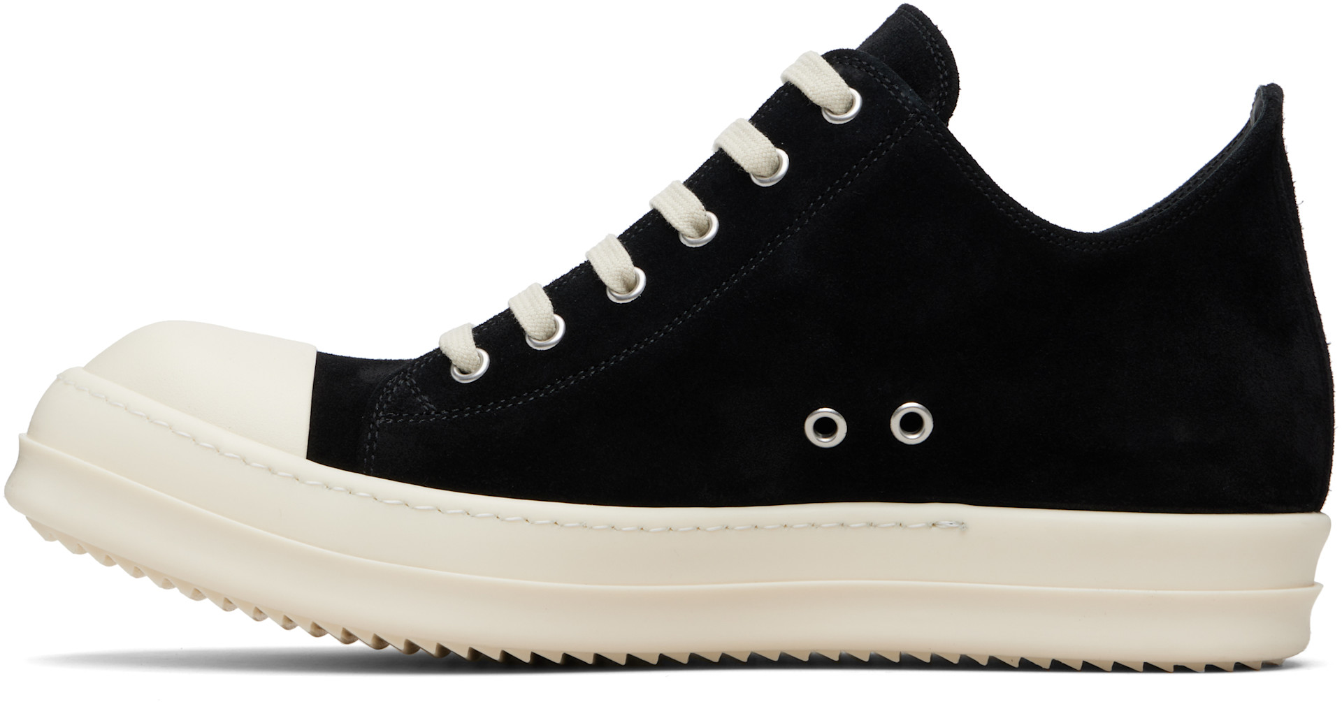 Rick Owens LOW SNEAKS 40 スエード Rick Owens: Black Low Sneaks Sneakers | SSENSE