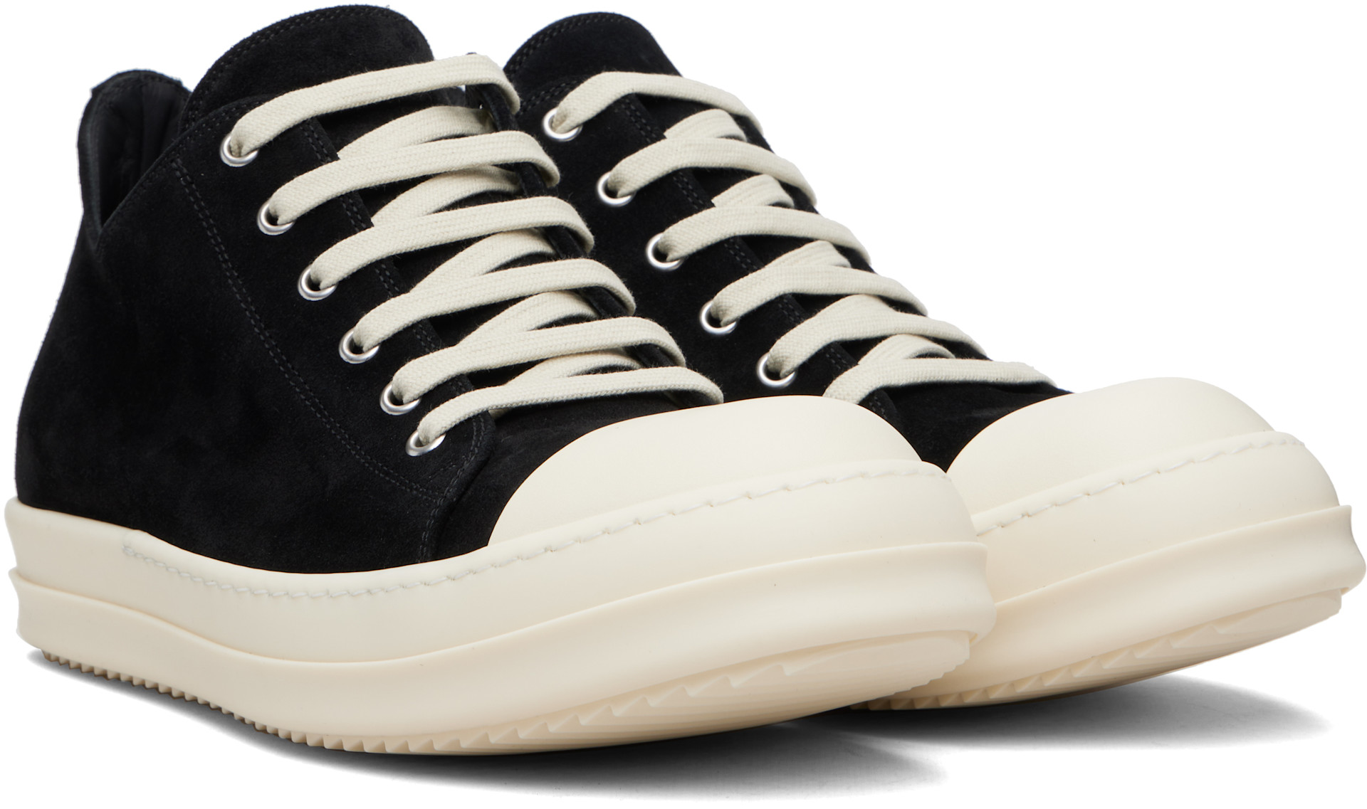 Rick Owens: Black Low Sneaks Sneakers | SSENSE