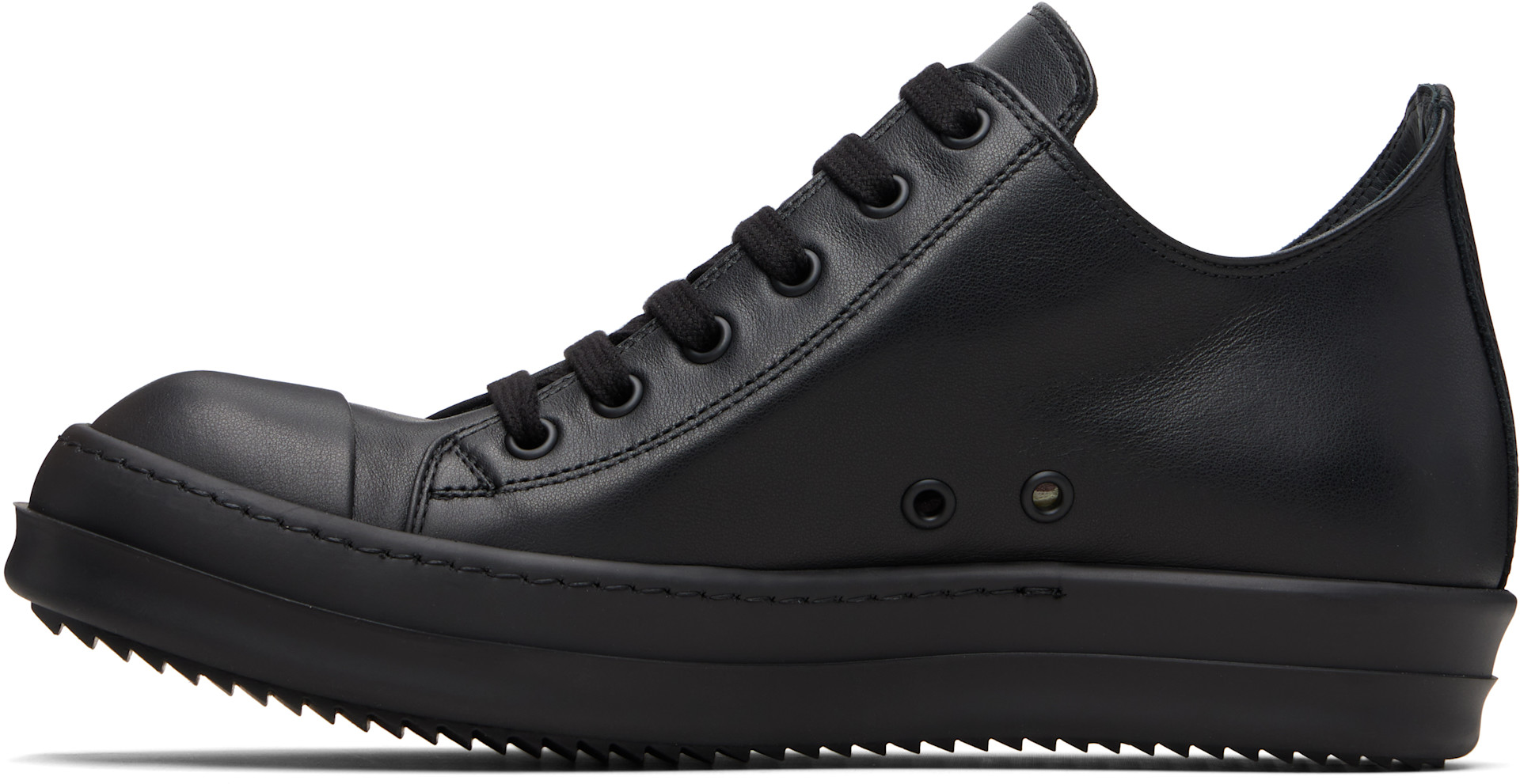 Rick Owens: Black Temple Low Sneakers | SSENSE
