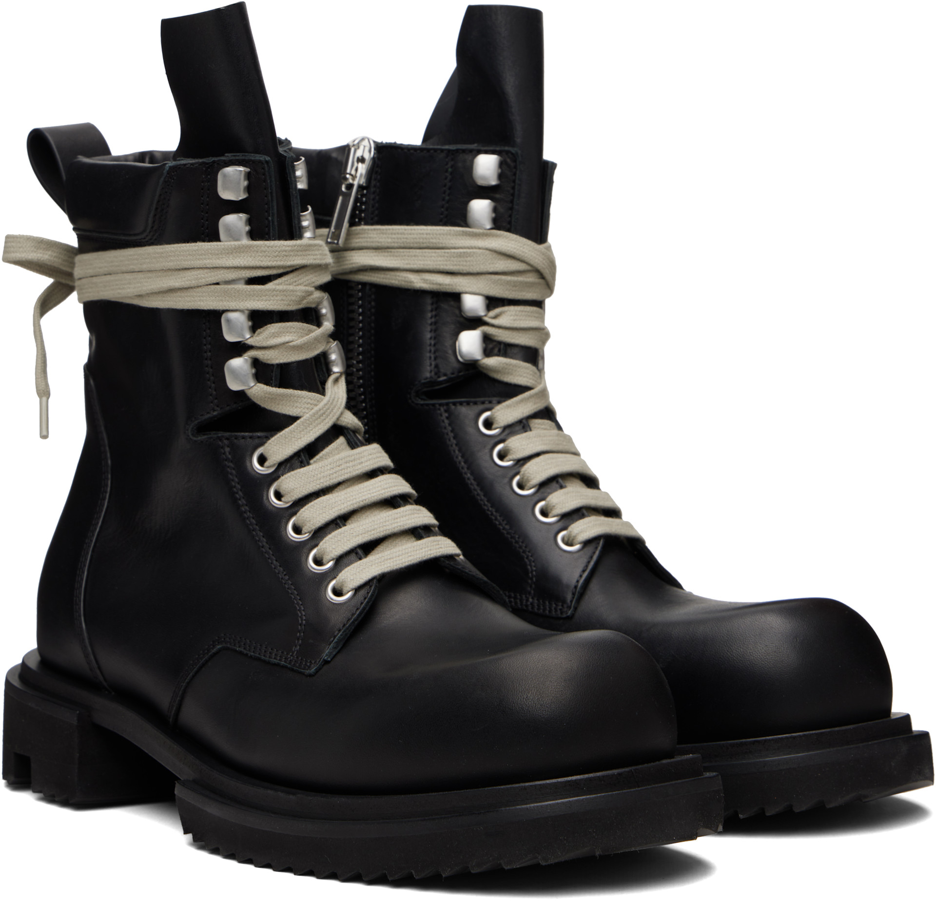 Rick Owens: Black Temple Low Army Gabe Boots | SSENSE
