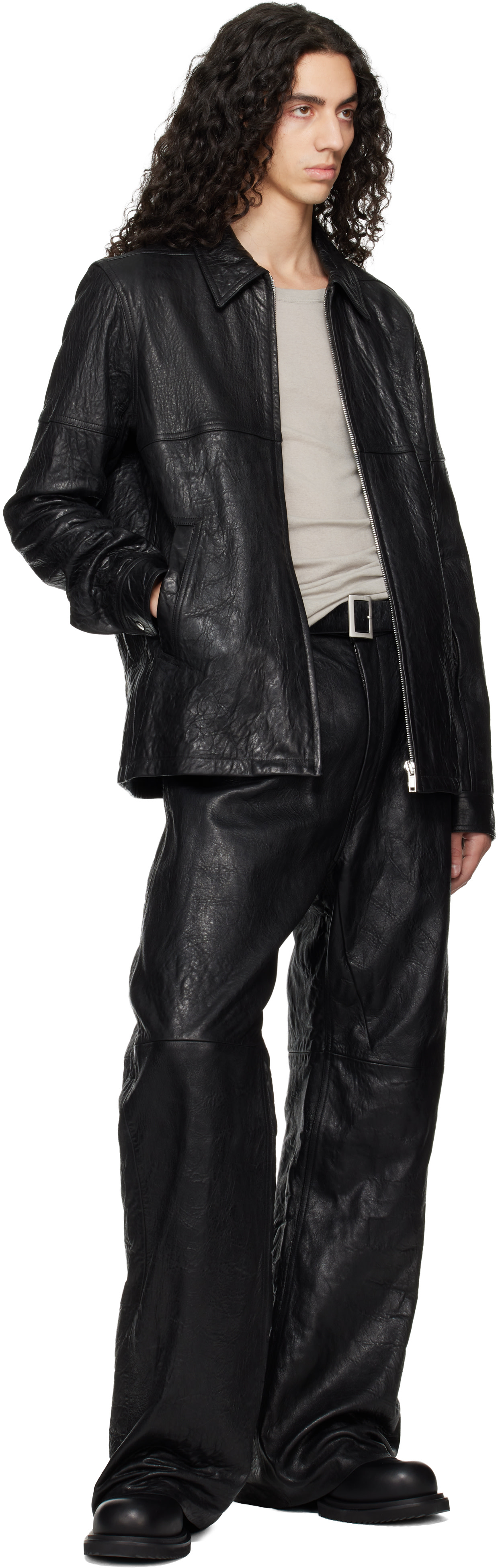 Rick Owens: ブラック Temple Low Army Gabe ブーツ | SSENSE 日本
