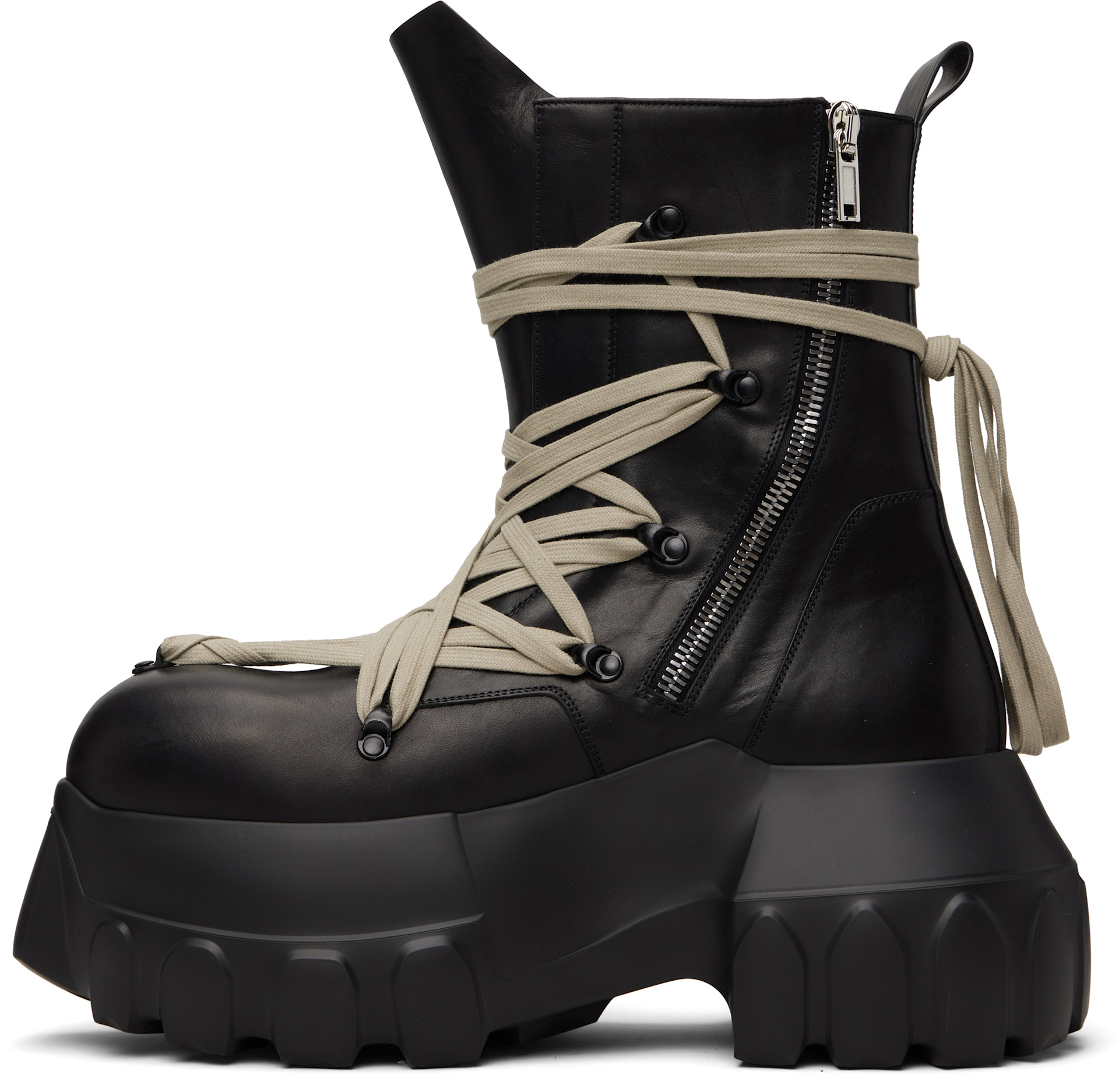 Rick Owens: ブラック Temple Megalaced Mega Tractor ブーツ | SSENSE