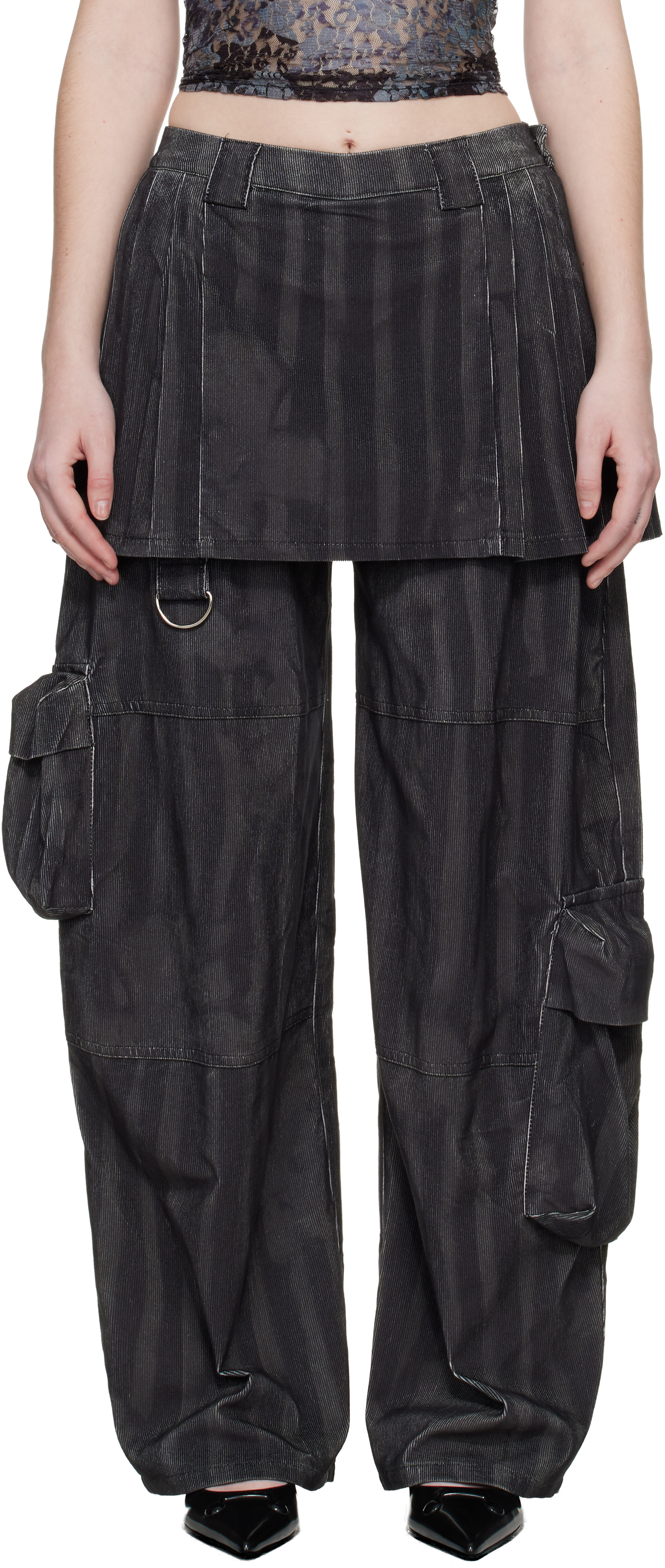 COLLINA STRADA パンツ Collina Strada: Black Lawn Skirt Cargo Pants | SSENSE
