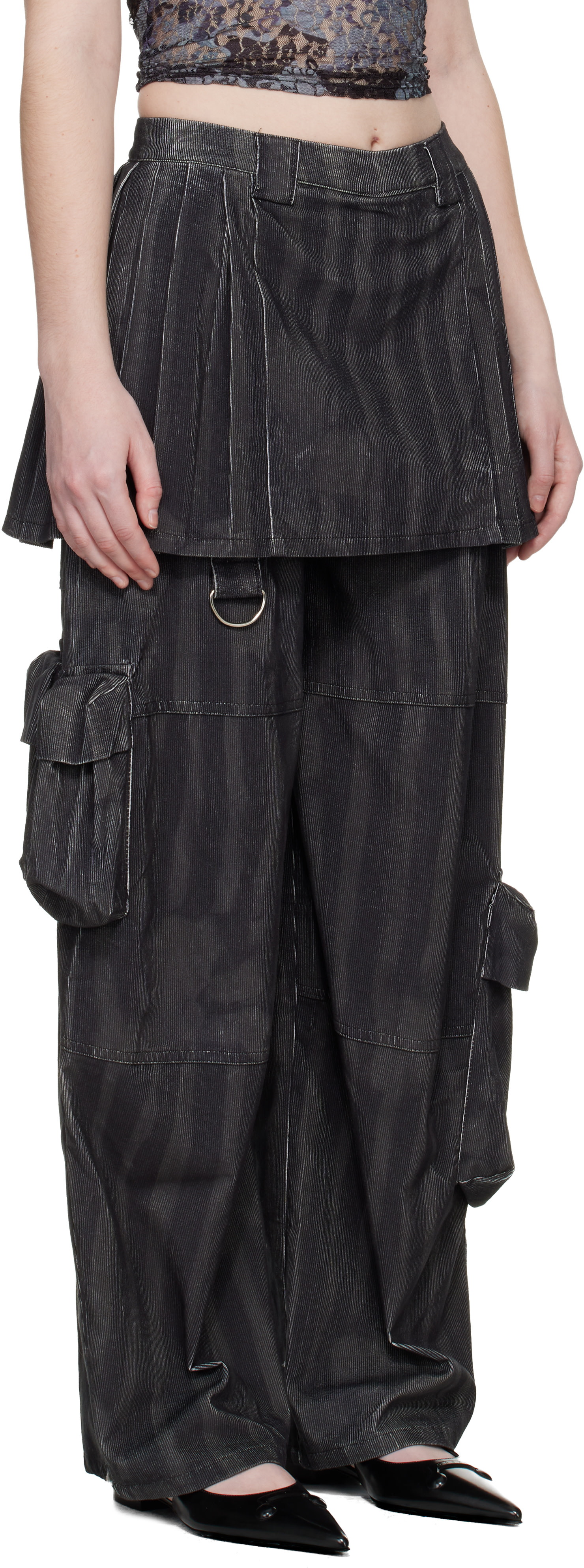 Collina Strada: ブラック Lawn Skirt カーゴパンツ | SSENSE 日本